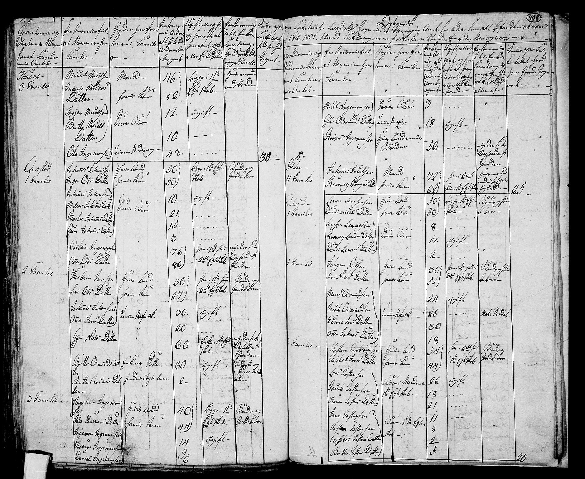 RA, 1801 census for 1134P Suldal, 1801, p. 407b-408a