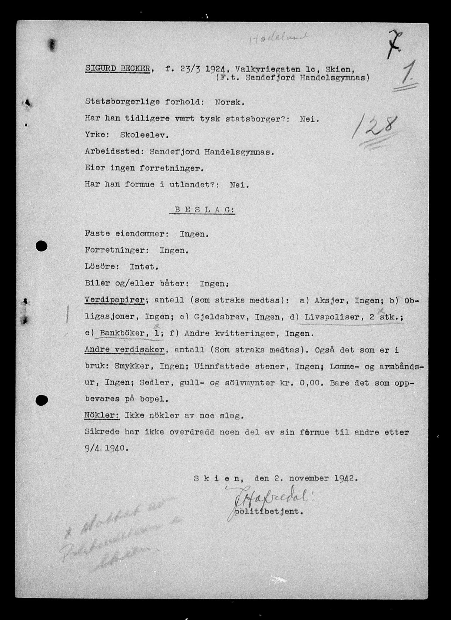 Justisdepartementet, Tilbakeføringskontoret for inndratte formuer, AV/RA-S-1564/H/Hc/Hcd/L0991: --, 1945-1947, p. 15
