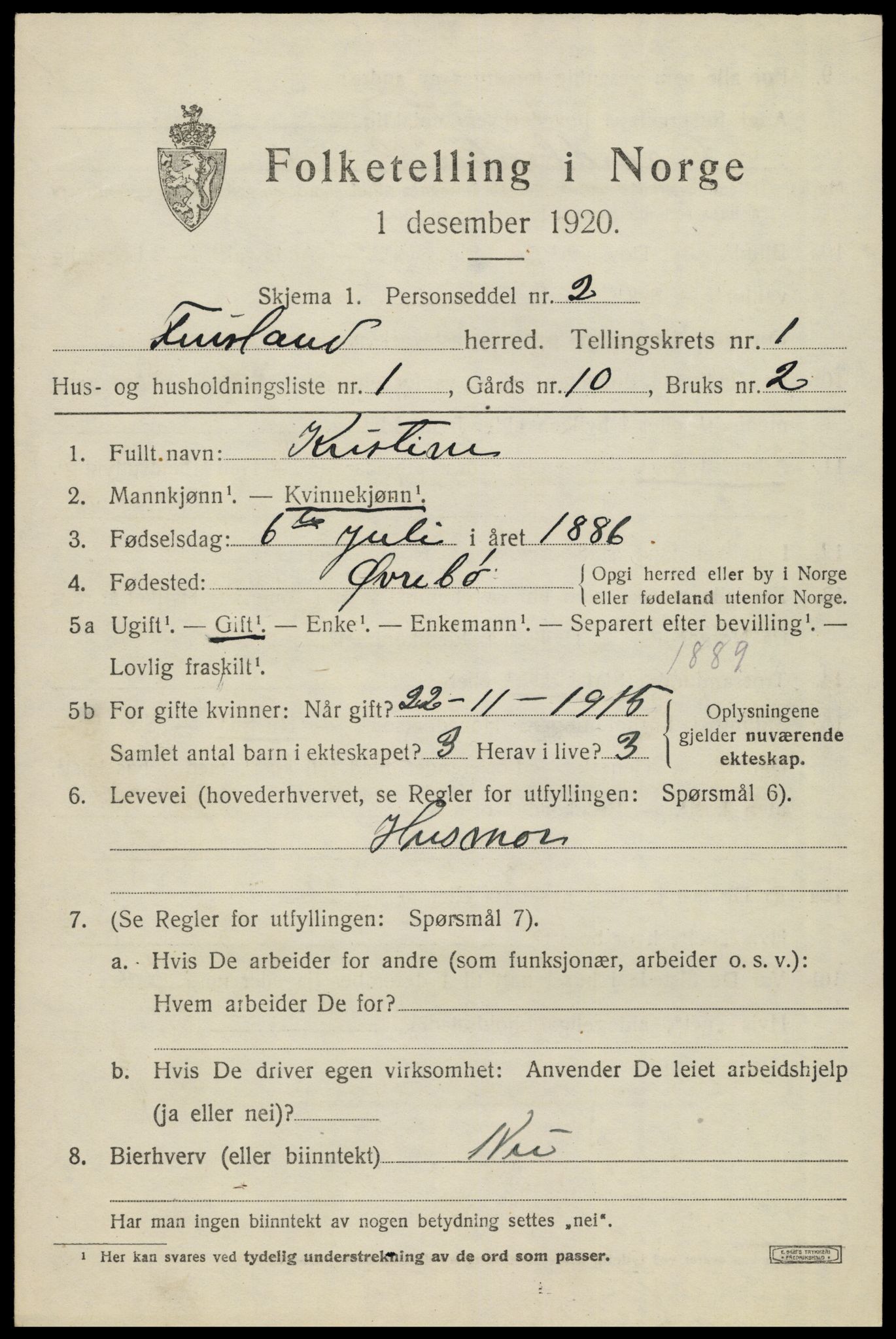 SAK, 1920 census for Finsland, 1920, p. 372