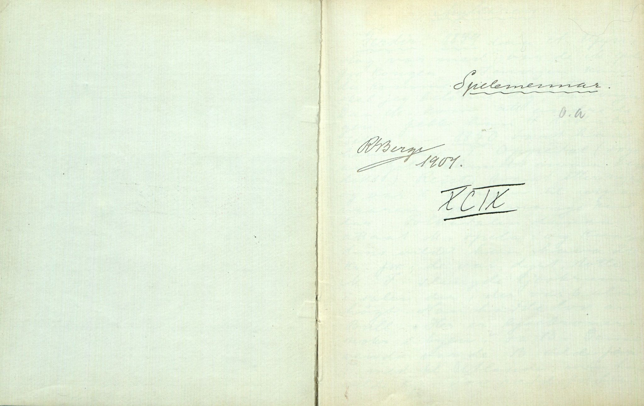 Rikard Berge, TEMU/TGM-A-1003/F/L0003/0043: 061-100 Innholdslister / 99 Spelemennar o.a., 1907, p. 1
