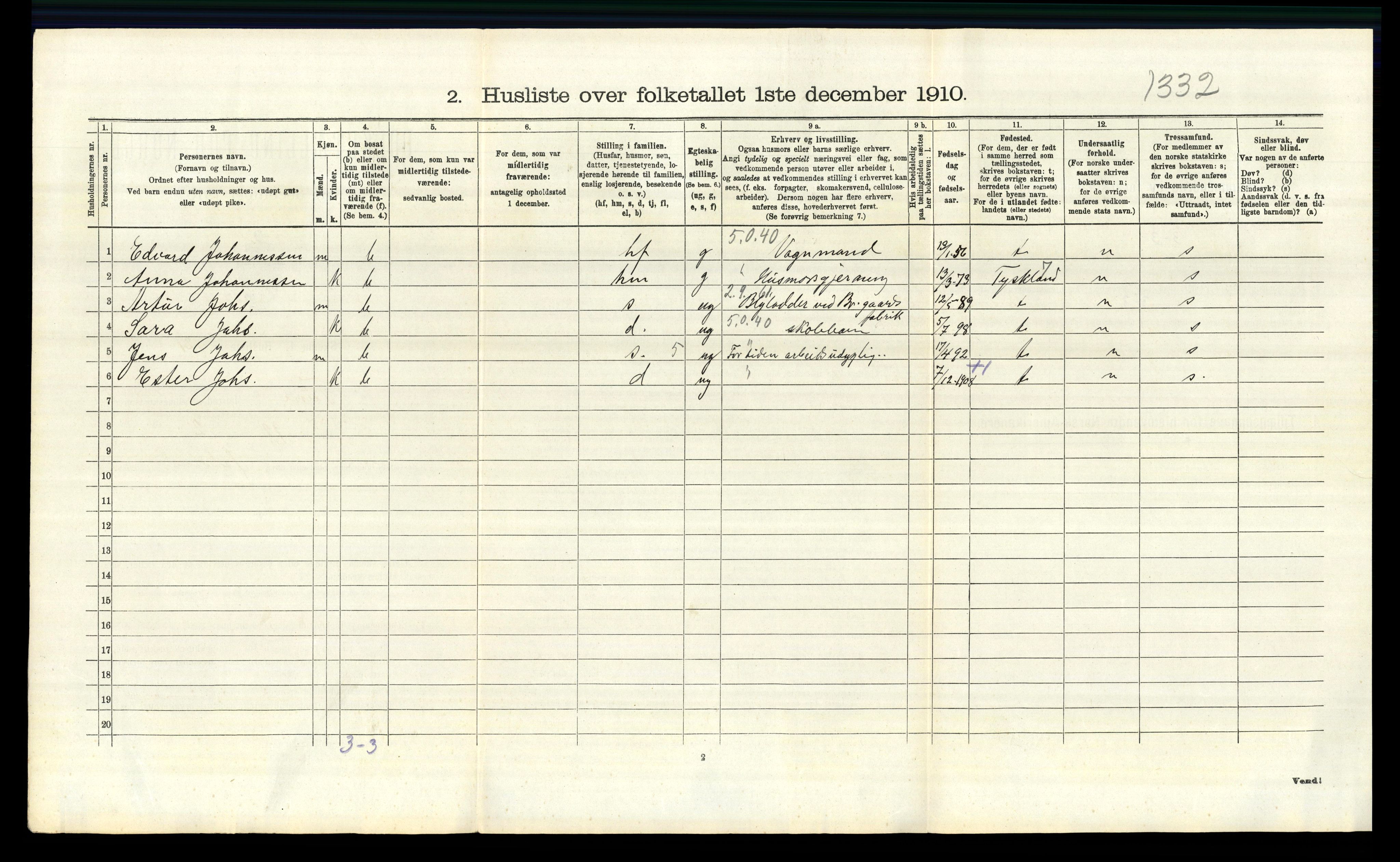 RA, 1910 census for Tune, 1910, p. 475