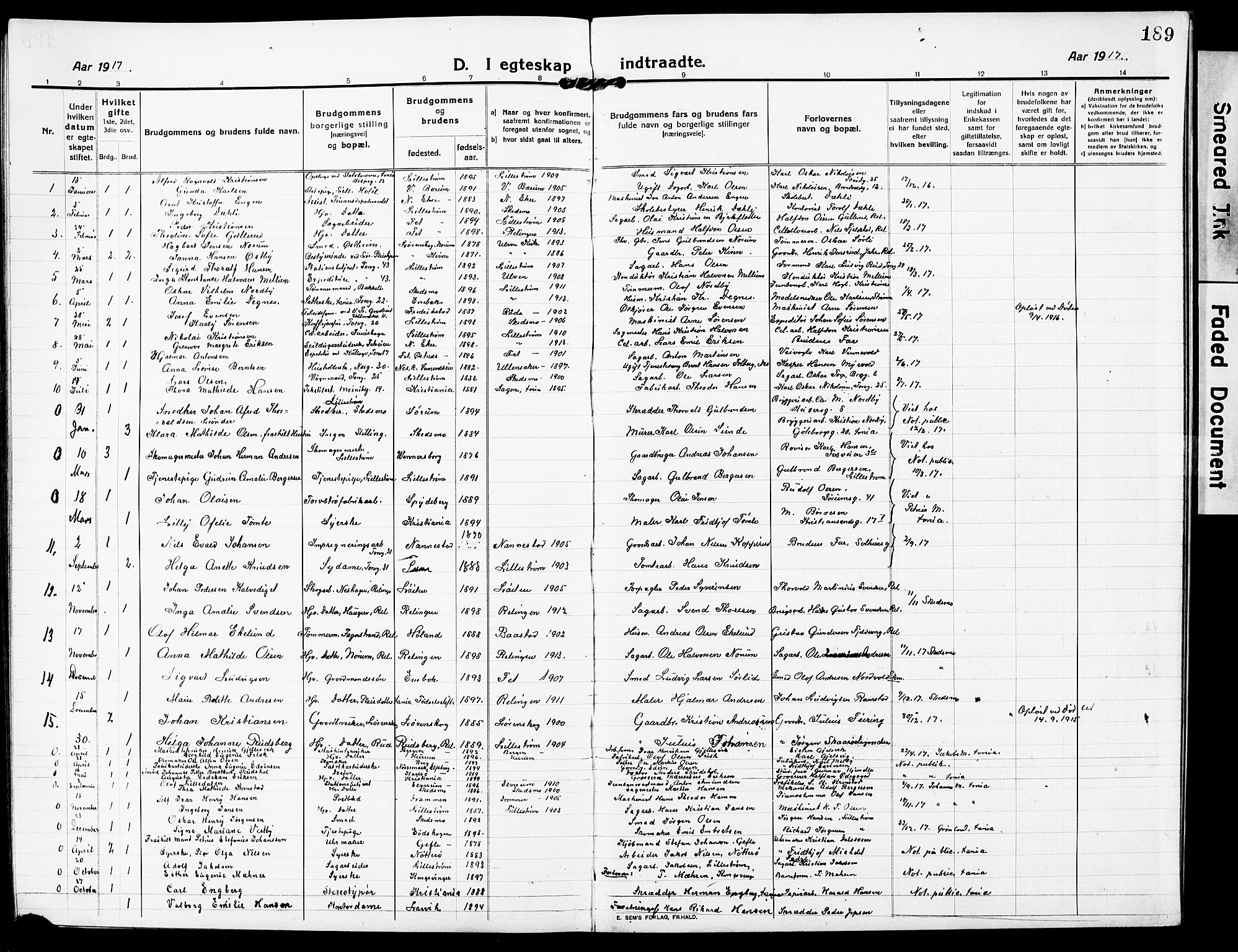 Skedsmo prestekontor Kirkebøker, SAO/A-10033a/G/Gc/L0002: Parish register (copy) no. III 2, 1917-1931, p. 189