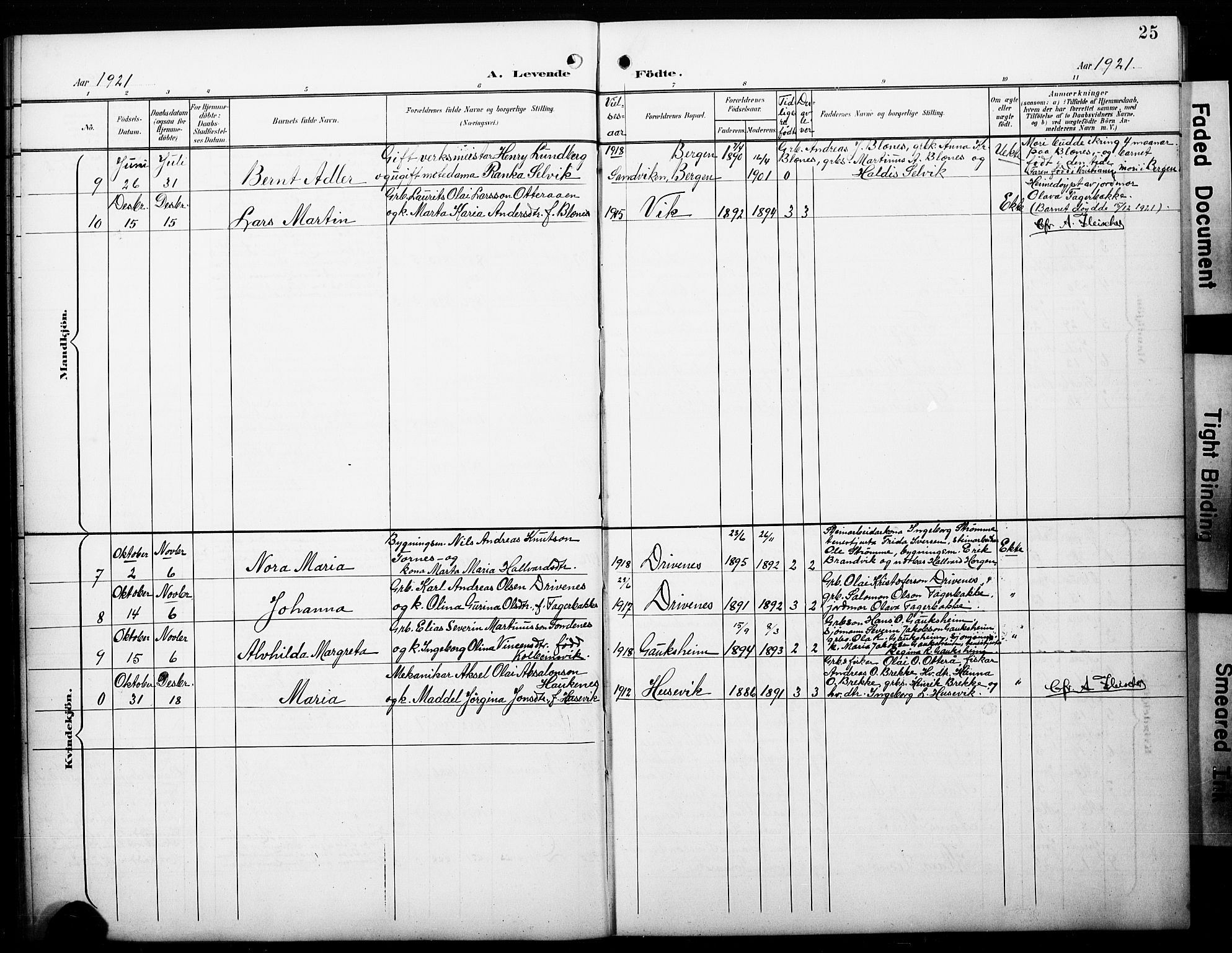 Fitjar sokneprestembete, AV/SAB-A-99926: Parish register (copy) no. C 1, 1900-1928, p. 25