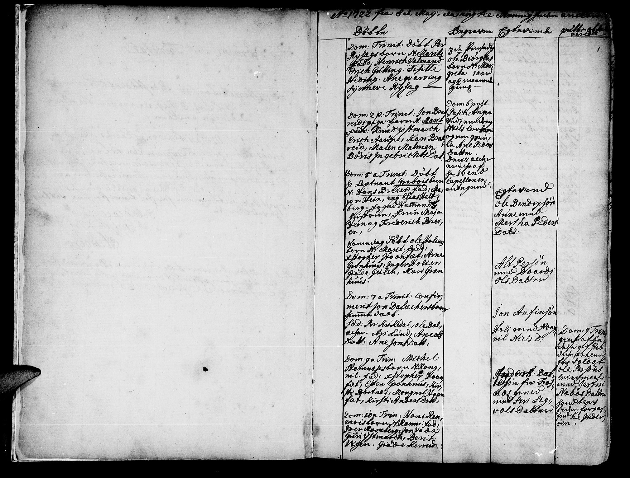 Ministerialprotokoller, klokkerbøker og fødselsregistre - Nord-Trøndelag, SAT/A-1458/741/L0385: Parish register (official) no. 741A01, 1722-1815, p. 1