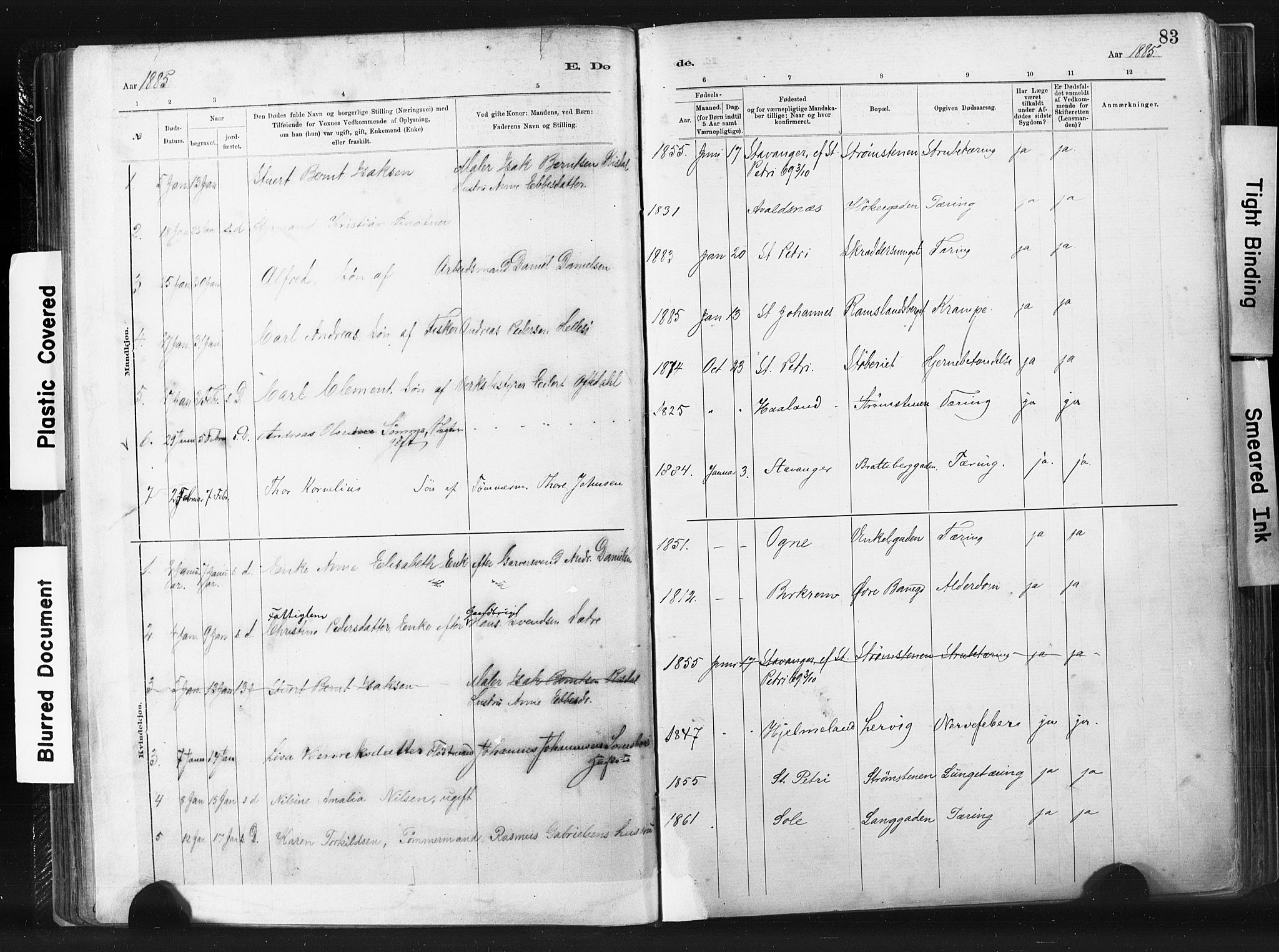 St. Johannes sokneprestkontor, SAST/A-101814/001/30/30BA/L0003: Parish register (official) no. A 3, 1885-1910, p. 83