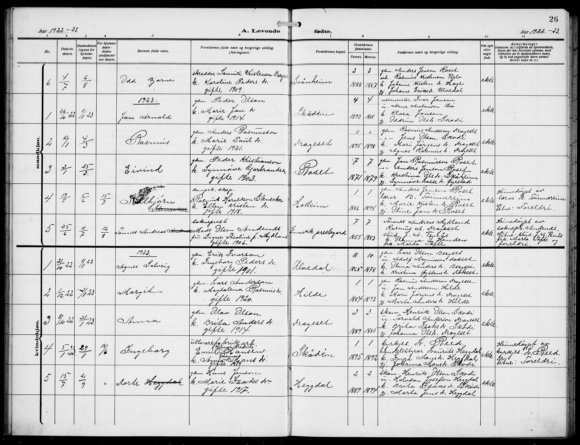 Innvik sokneprestembete, SAB/A-80501: Parish register (copy) no. A 4, 1913-1936, p. 26