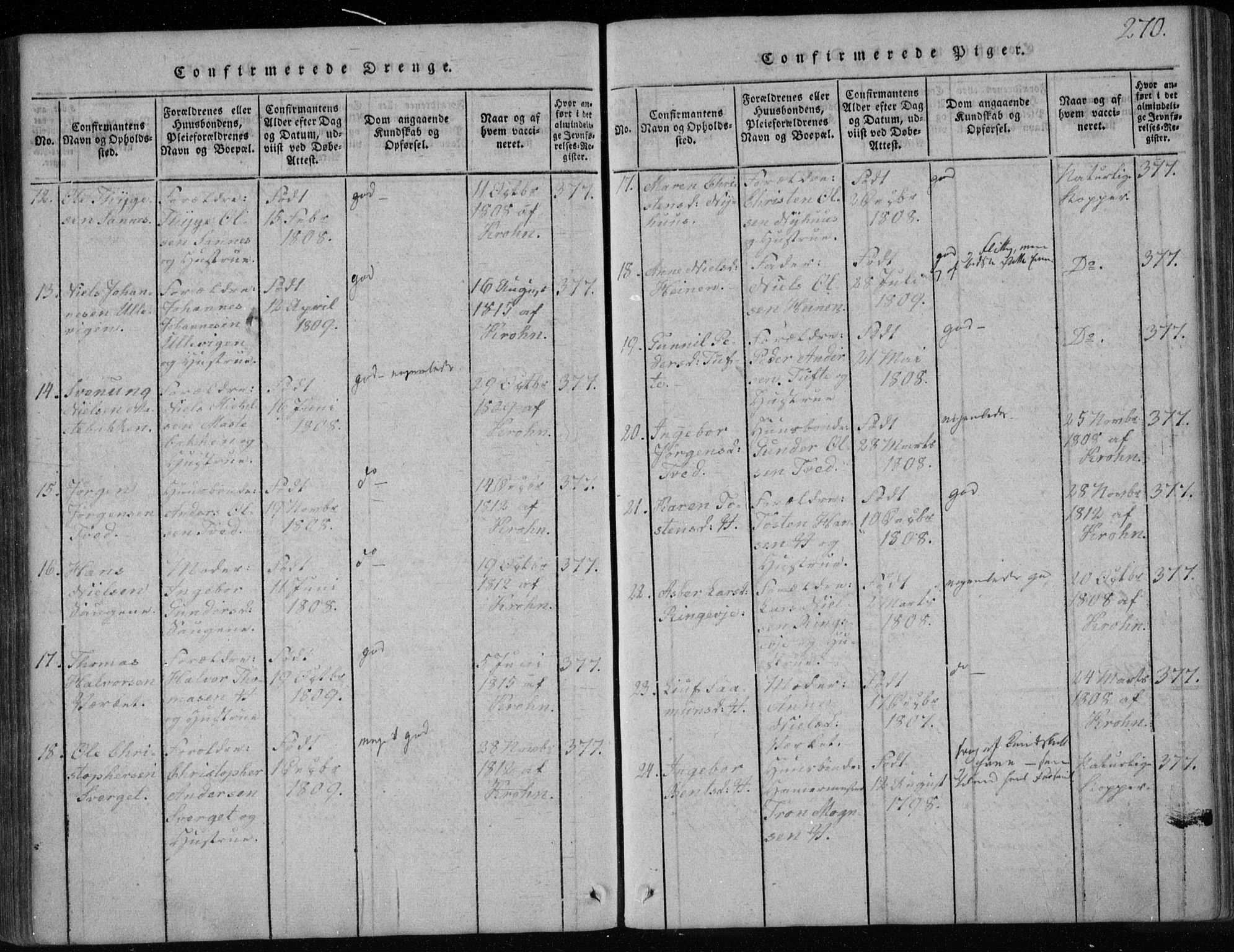 Holla kirkebøker, SAKO/A-272/F/Fa/L0003: Parish register (official) no. 3, 1815-1830, p. 270