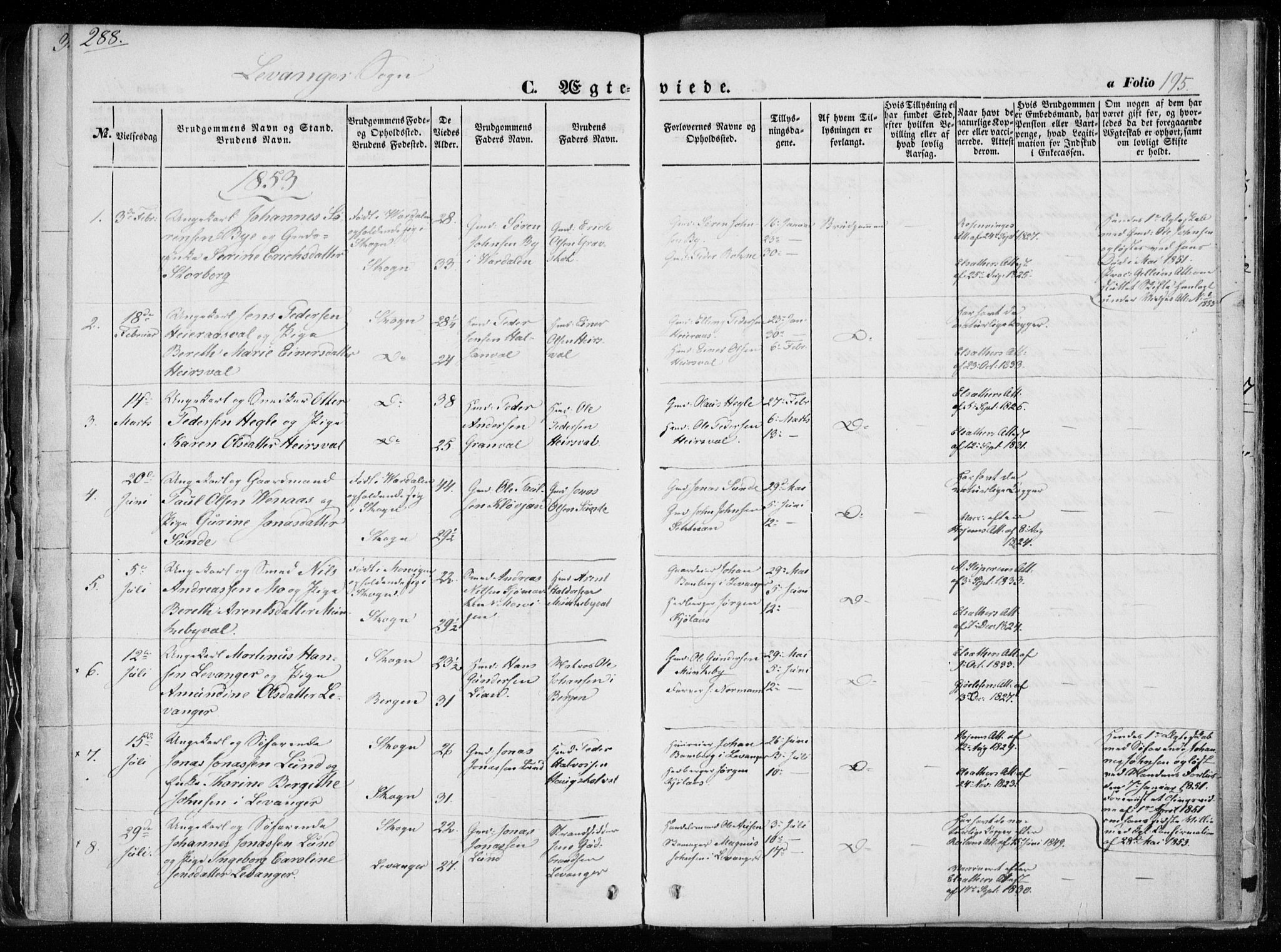 Ministerialprotokoller, klokkerbøker og fødselsregistre - Nord-Trøndelag, SAT/A-1458/720/L0183: Parish register (official) no. 720A01, 1836-1855, p. 195