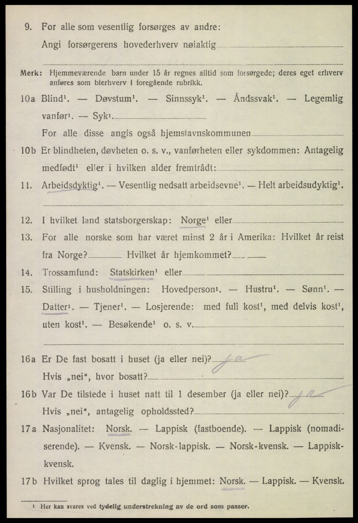 SAT, 1920 census for Verdal, 1920, p. 6704