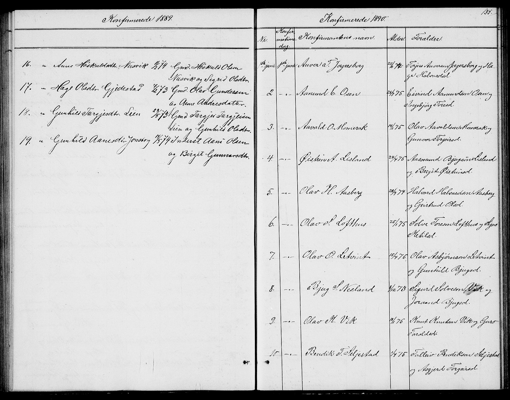 Fyresdal kirkebøker, SAKO/A-263/G/Ga/L0004: Parish register (copy) no. I 4, 1864-1892, p. 135