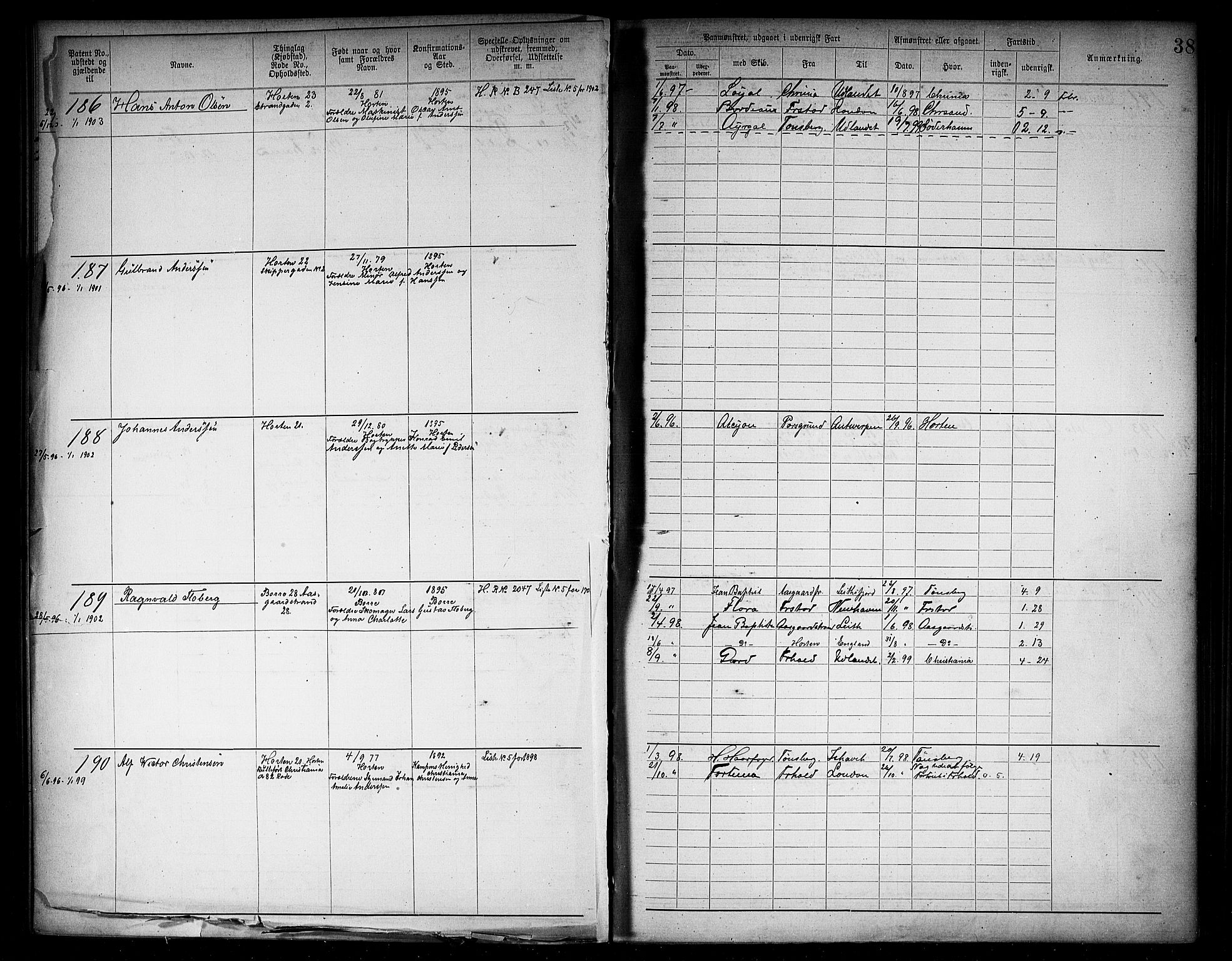 Horten innrulleringskontor, AV/SAKO-A-785/F/Fb/L0006: Annotasjonsrulle, 1889-1911, p. 41