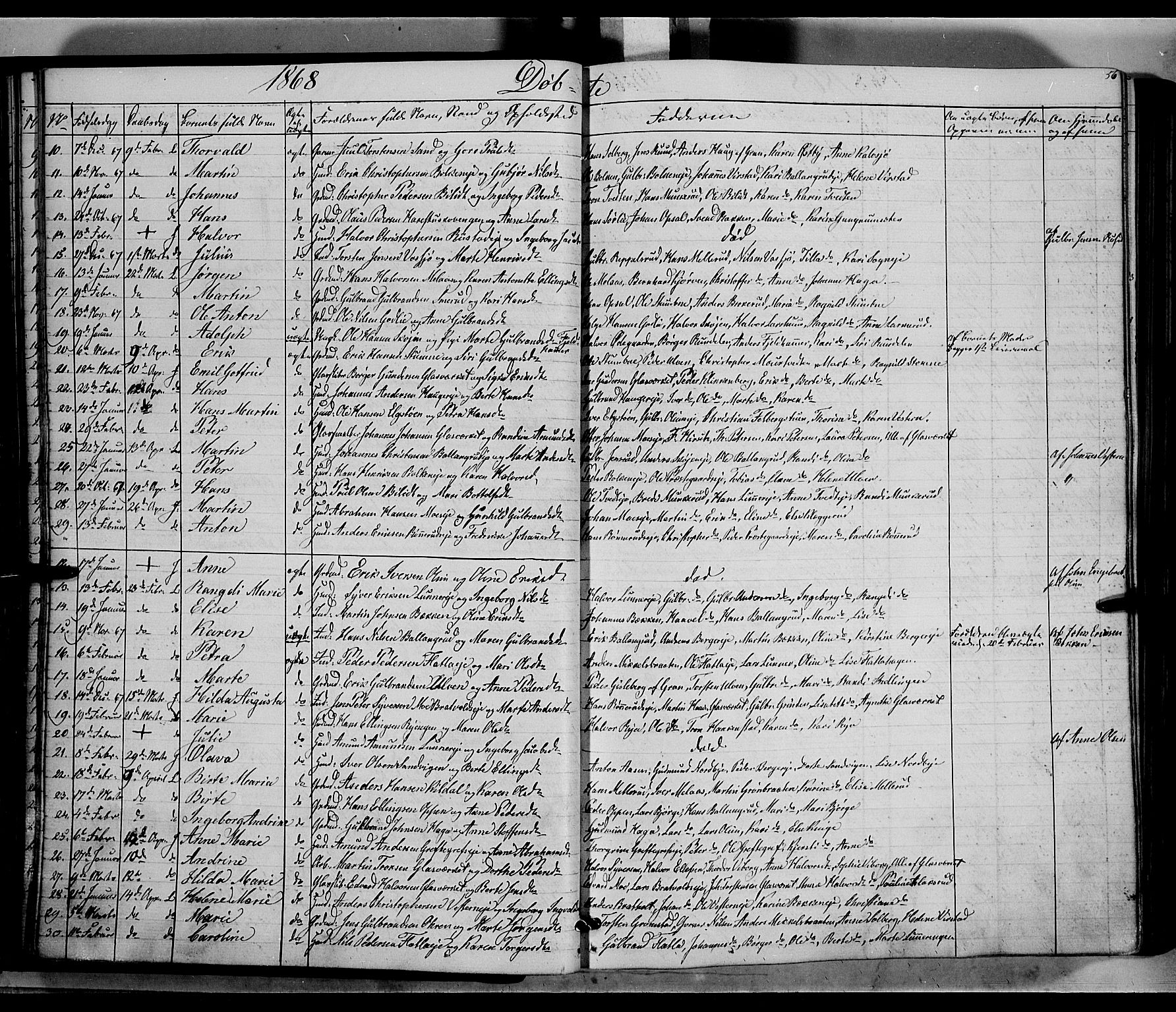 Jevnaker prestekontor, SAH/PREST-116/H/Ha/Haa/L0007: Parish register (official) no. 7, 1858-1876, p. 56