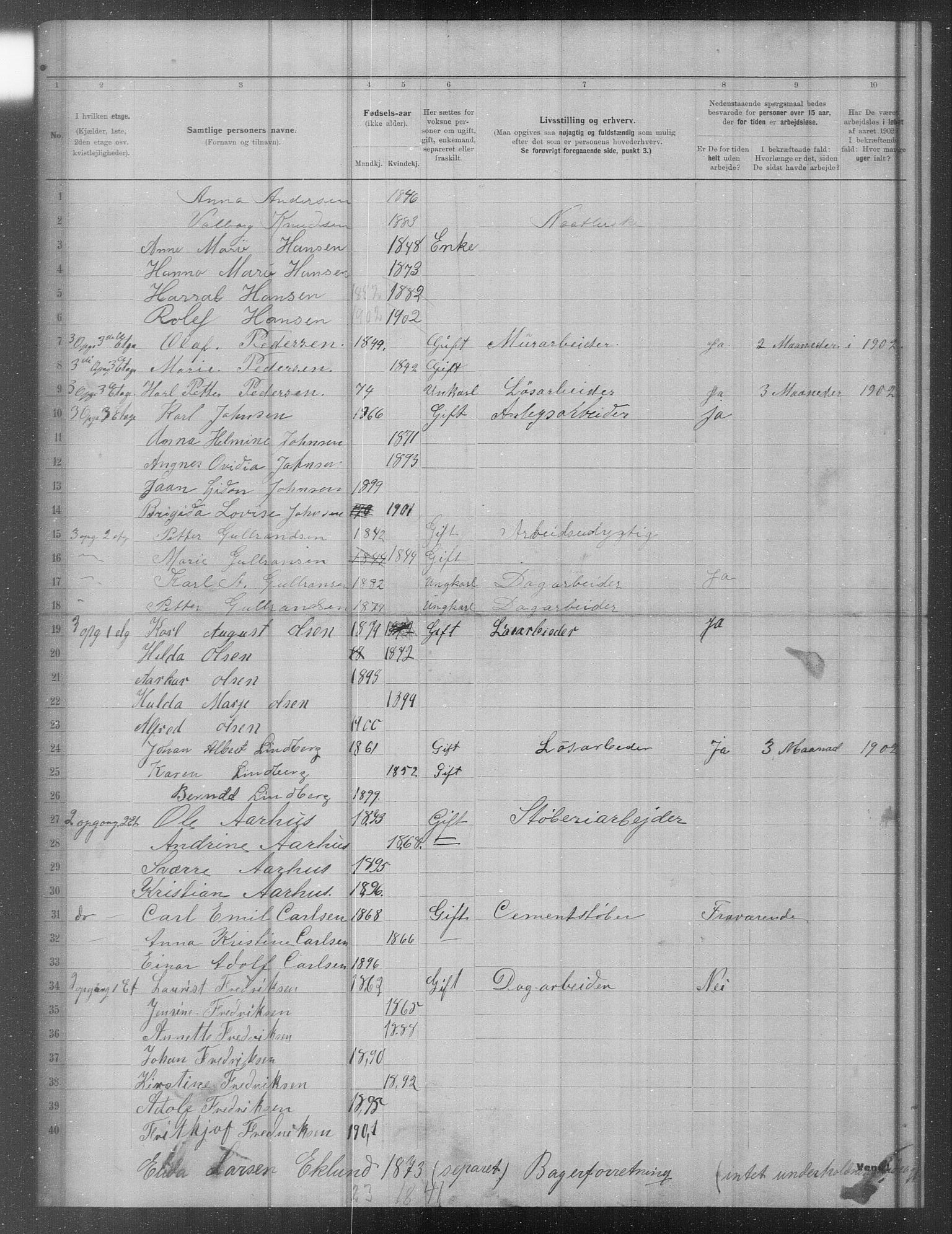 OBA, Municipal Census 1902 for Kristiania, 1902, p. 16761