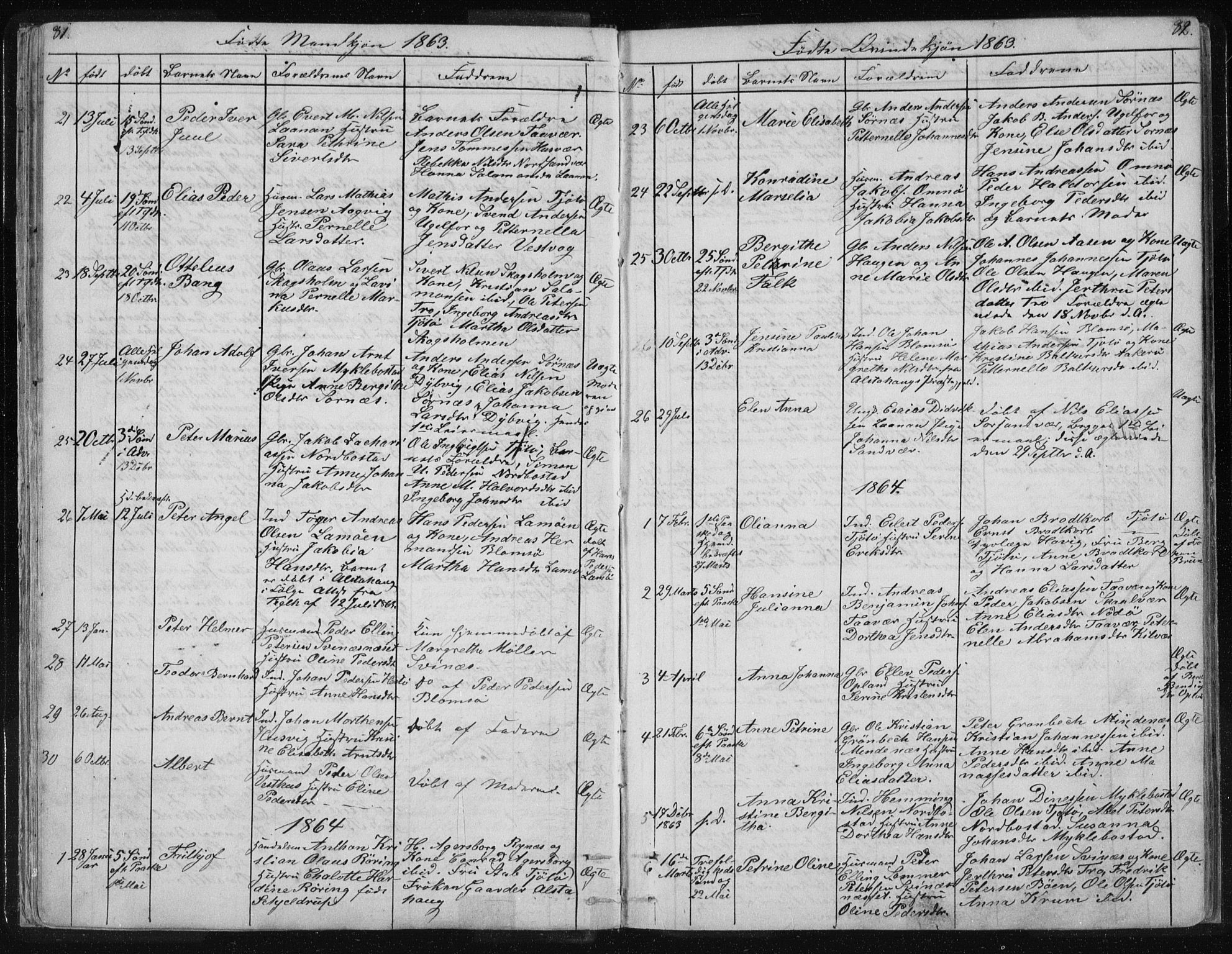 Ministerialprotokoller, klokkerbøker og fødselsregistre - Nordland, AV/SAT-A-1459/817/L0266: Parish register (copy) no. 817C01, 1841-1869, p. 81-82