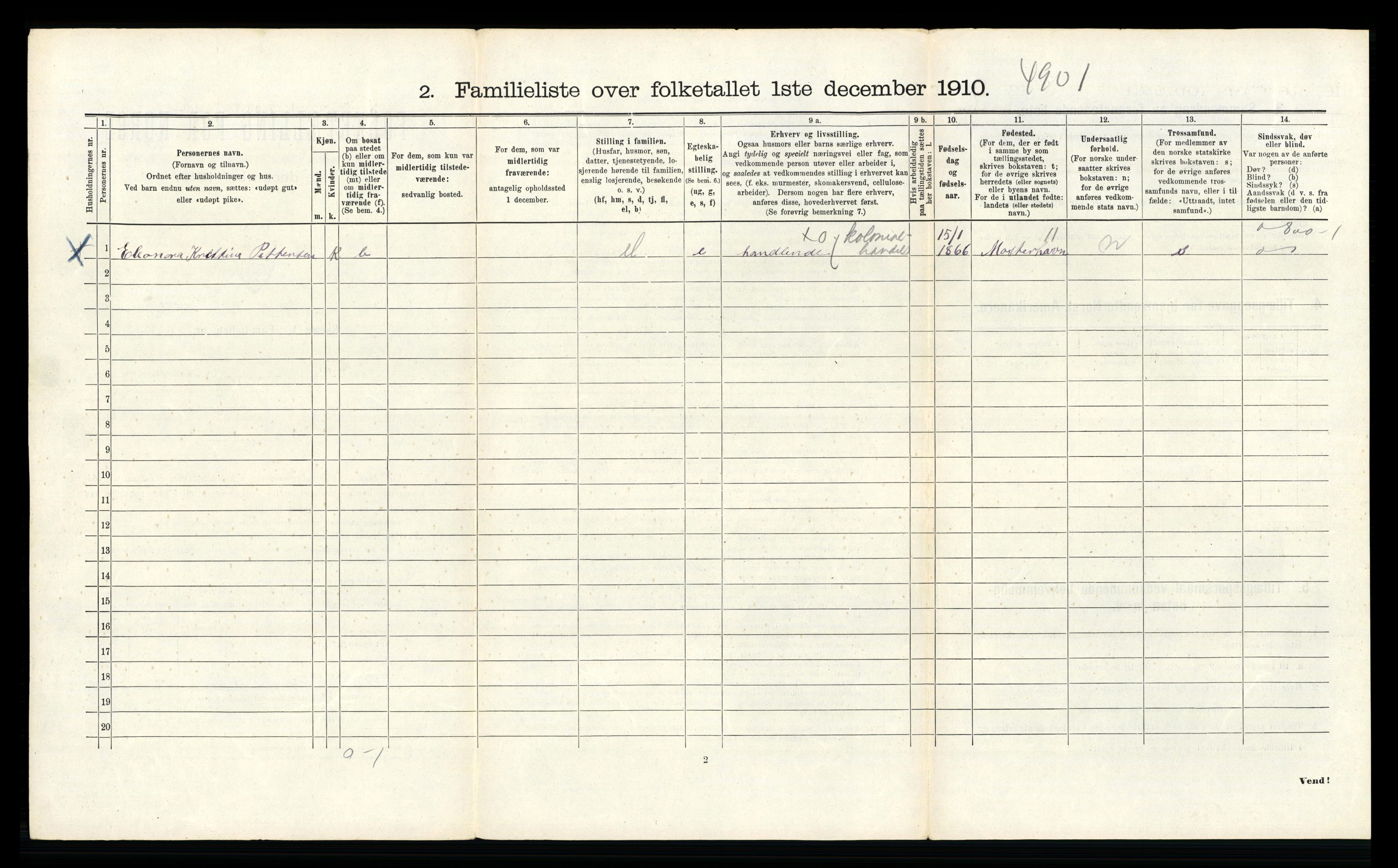 RA, 1910 census for Bergen, 1910, p. 32834
