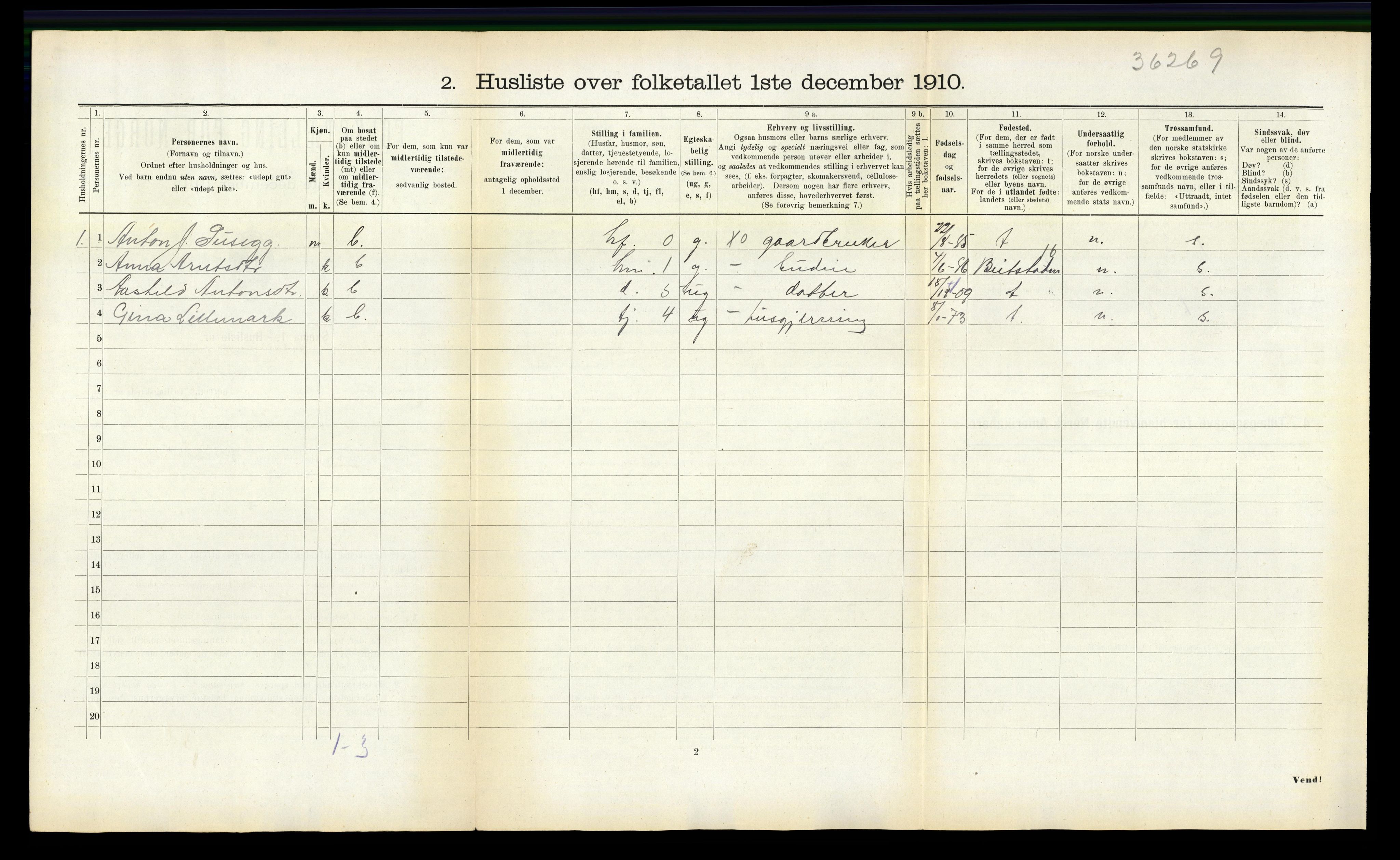 RA, 1910 census for Sparbu, 1910, p. 815