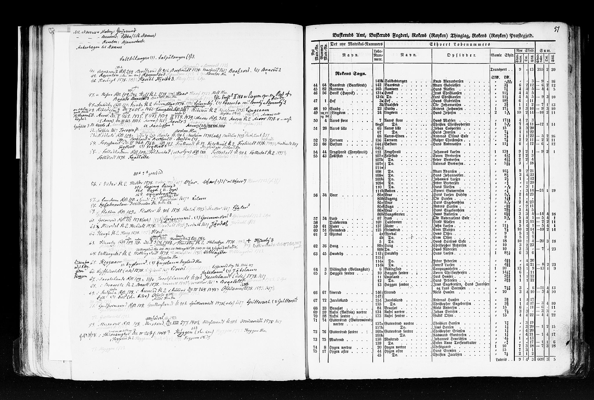 Rygh, AV/RA-PA-0034/F/Fb/L0005: Matrikkelen for 1838 - Buskerud amt (Buskerud fylke), 1838, p. 51a