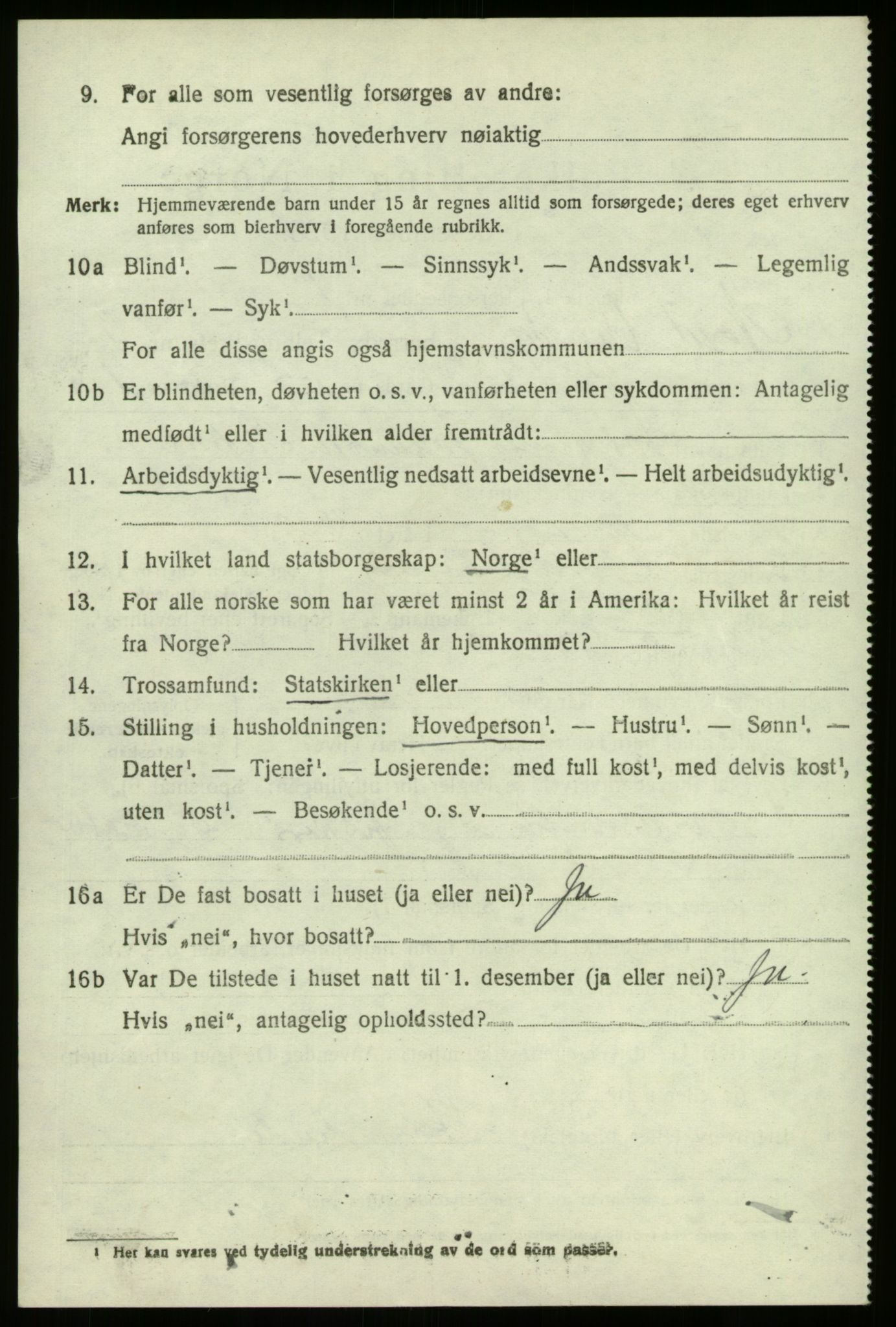 SAB, 1920 census for Nord-Vågsøy, 1920, p. 1025