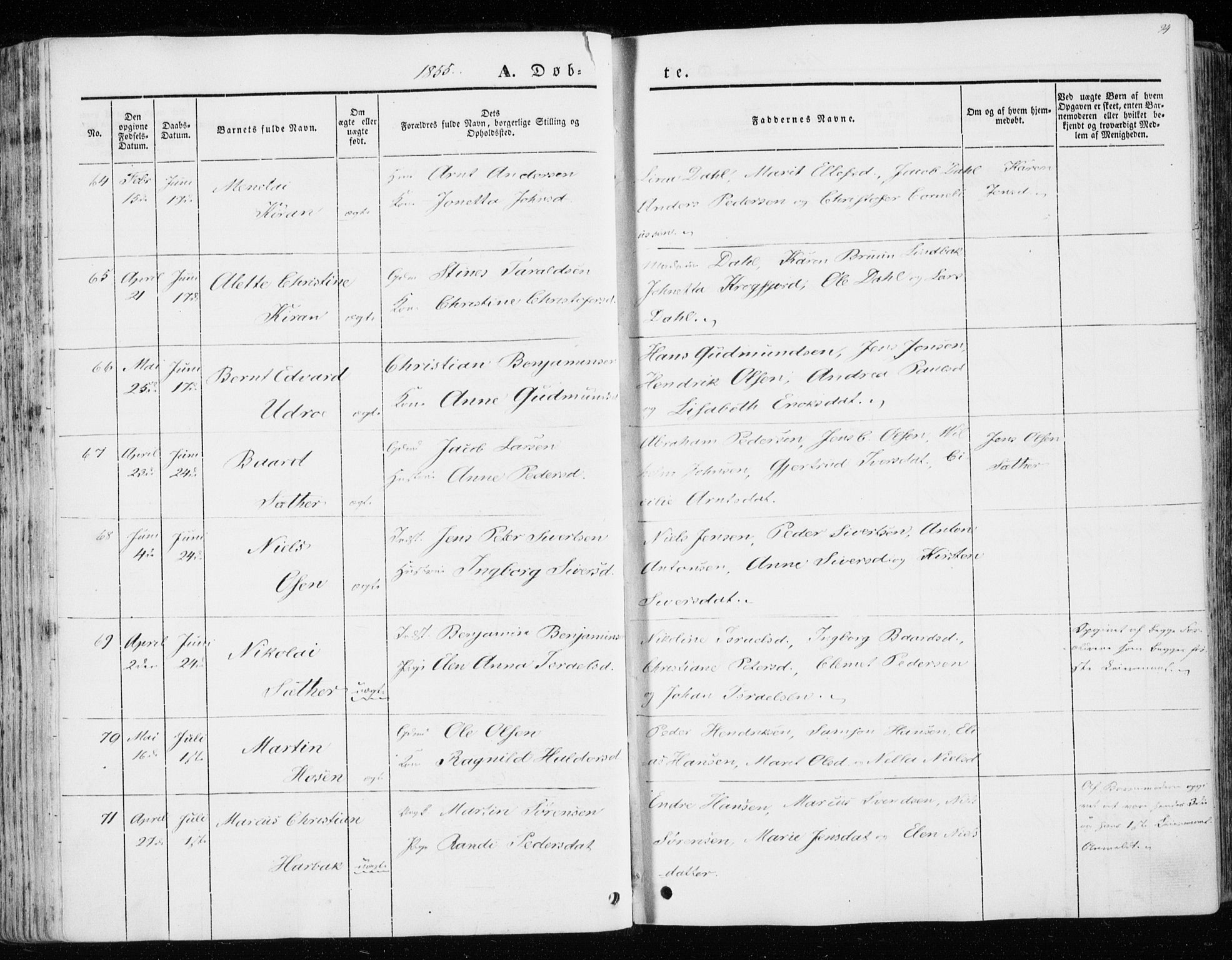 Ministerialprotokoller, klokkerbøker og fødselsregistre - Sør-Trøndelag, AV/SAT-A-1456/657/L0704: Parish register (official) no. 657A05, 1846-1857, p. 94