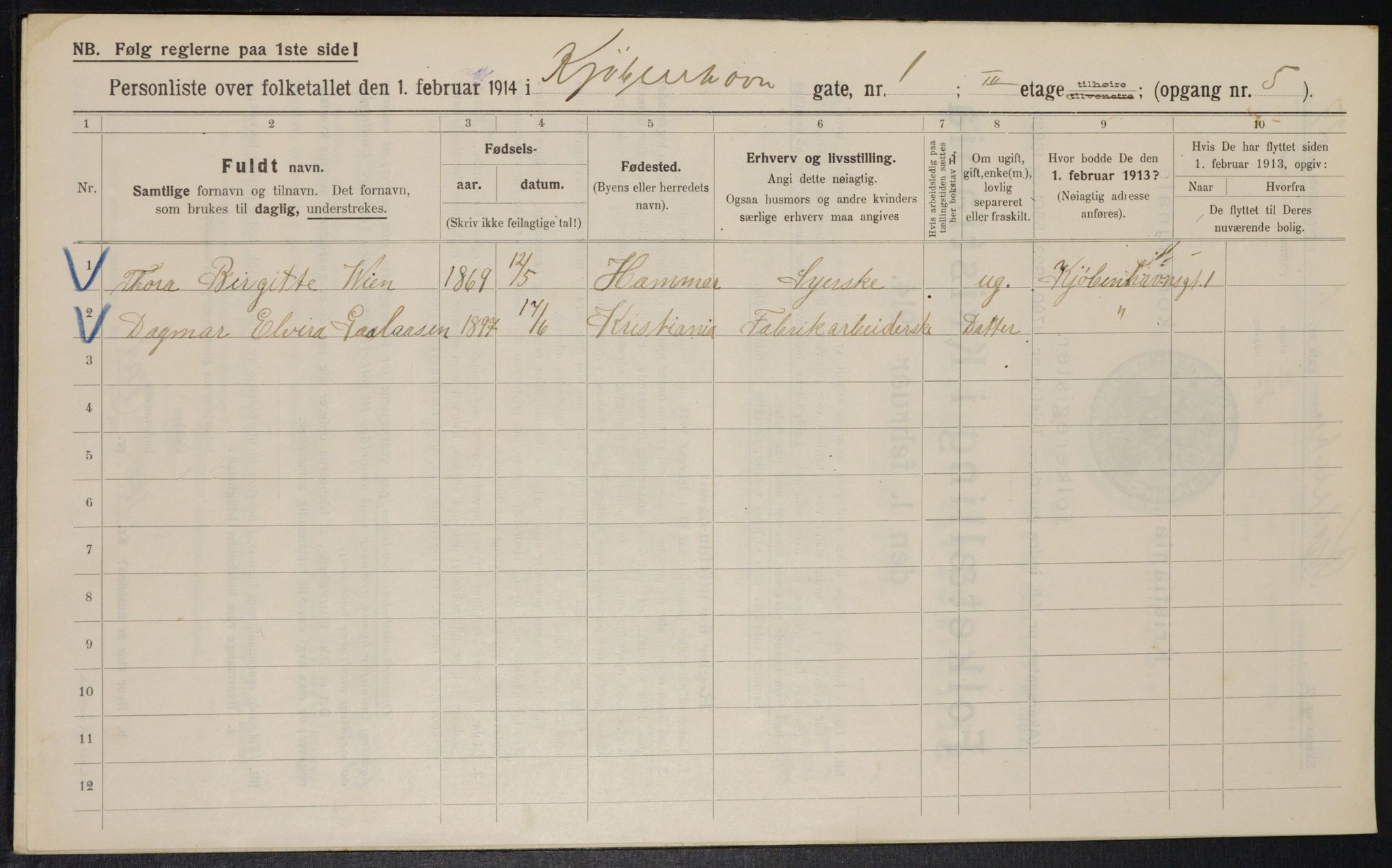 OBA, Municipal Census 1914 for Kristiania, 1914, p. 54924