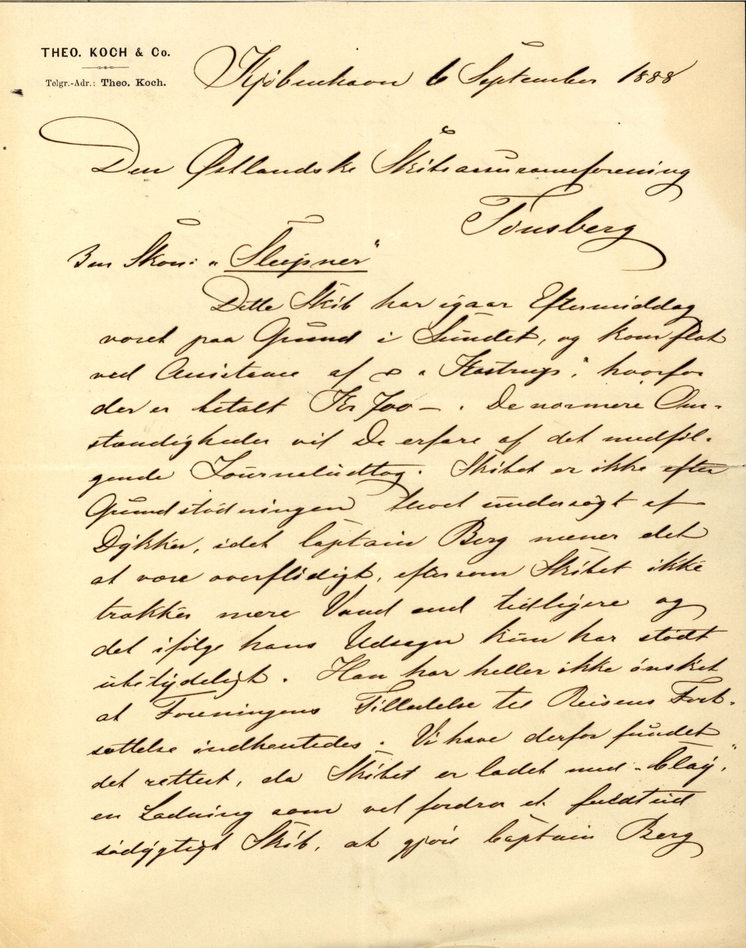 Pa 63 - Østlandske skibsassuranceforening, VEMU/A-1079/G/Ga/L0022/0010: Havaridokumenter / Salvator, Sleipner, Speed, Spica, Stjernen, 1888, p. 33