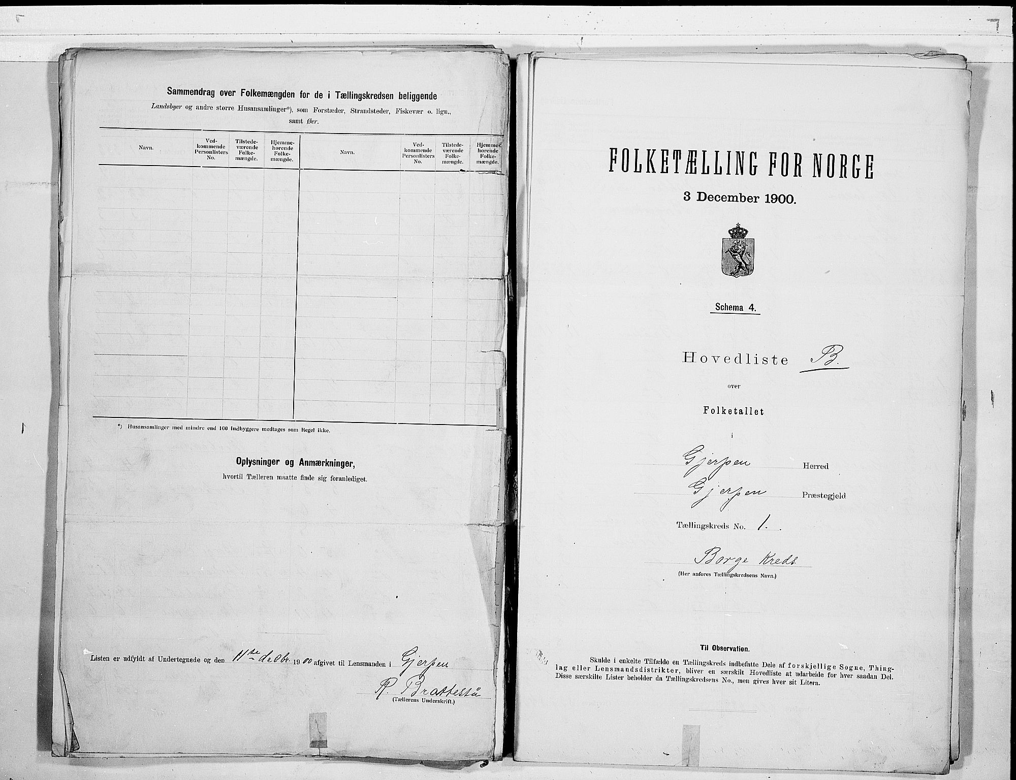 SAKO, 1900 census for Gjerpen, 1900, p. 6