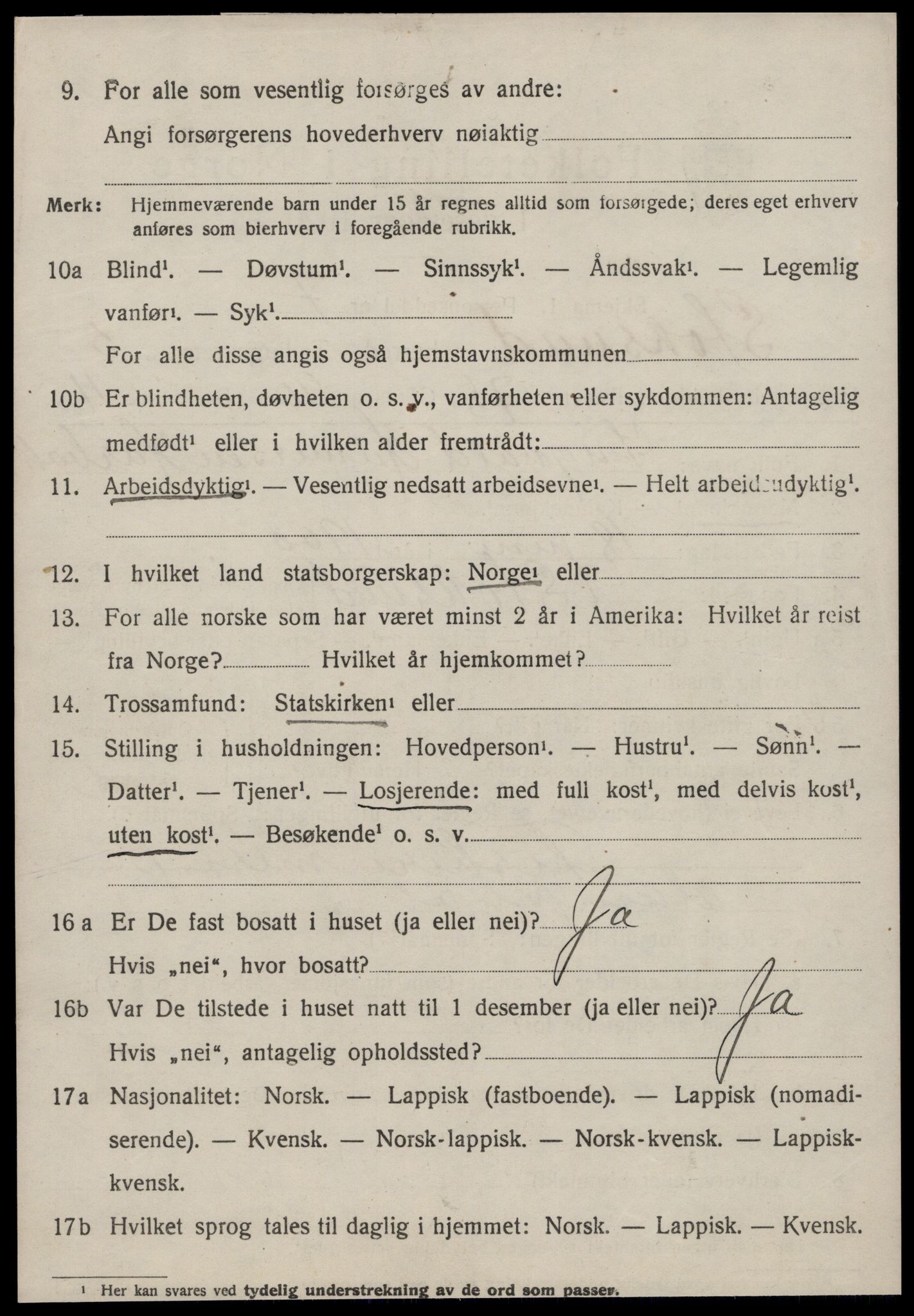 SAT, 1920 census for Stoksund, 1920, p. 3425