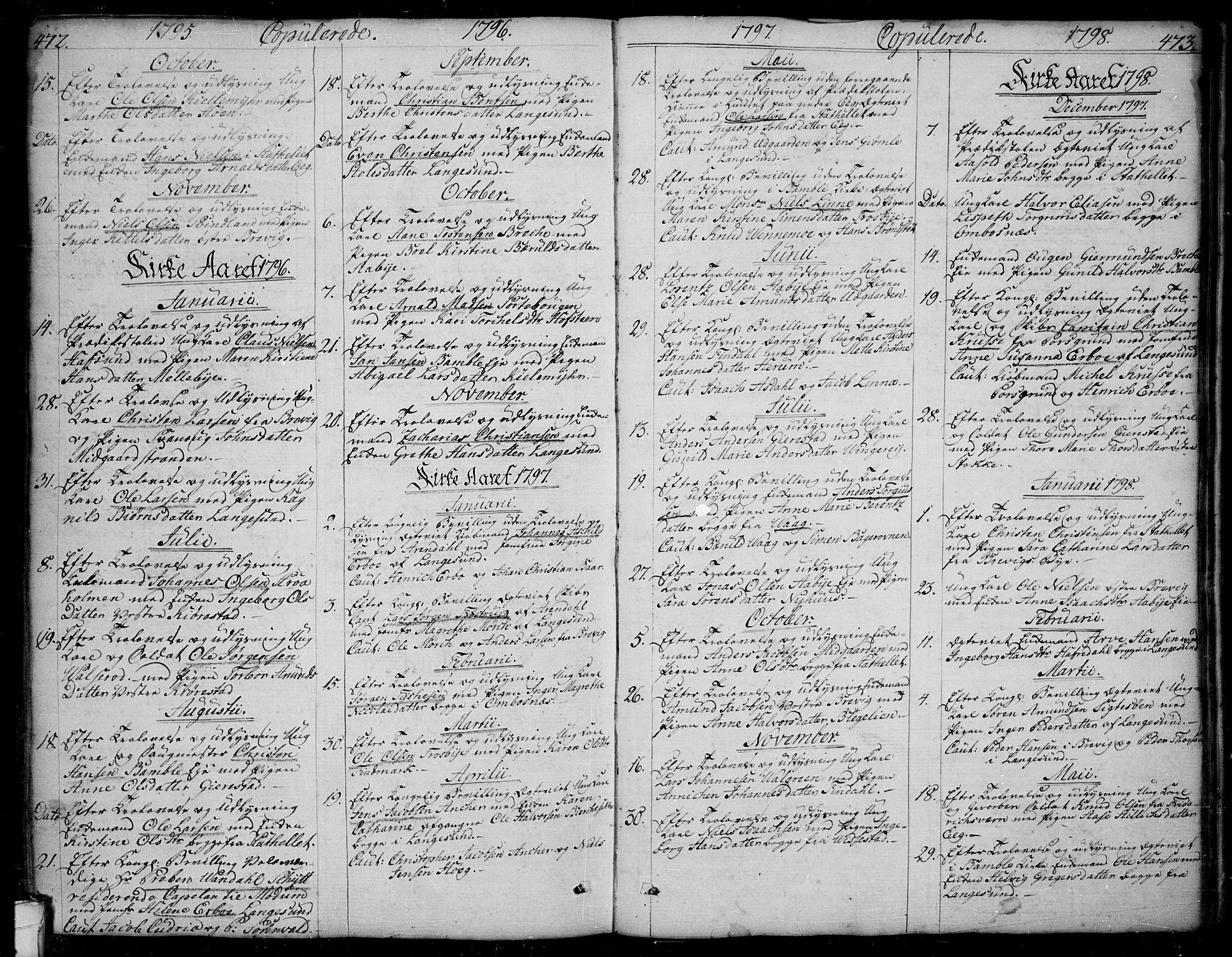 Bamble kirkebøker, SAKO/A-253/F/Fa/L0002: Parish register (official) no. I 2, 1775-1814, p. 472-473