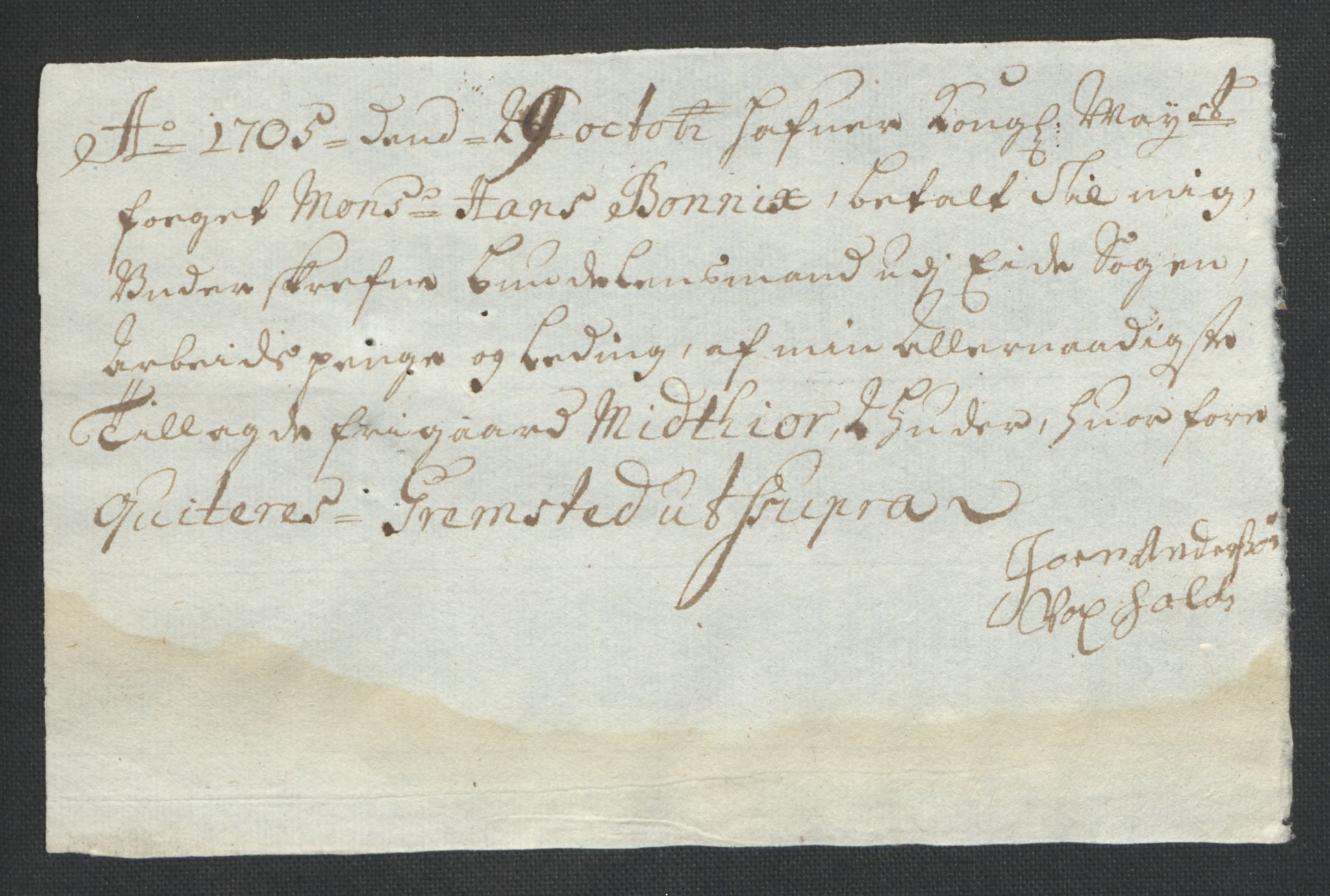 Rentekammeret inntil 1814, Reviderte regnskaper, Fogderegnskap, AV/RA-EA-4092/R39/L2317: Fogderegnskap Nedenes, 1704-1705, p. 464