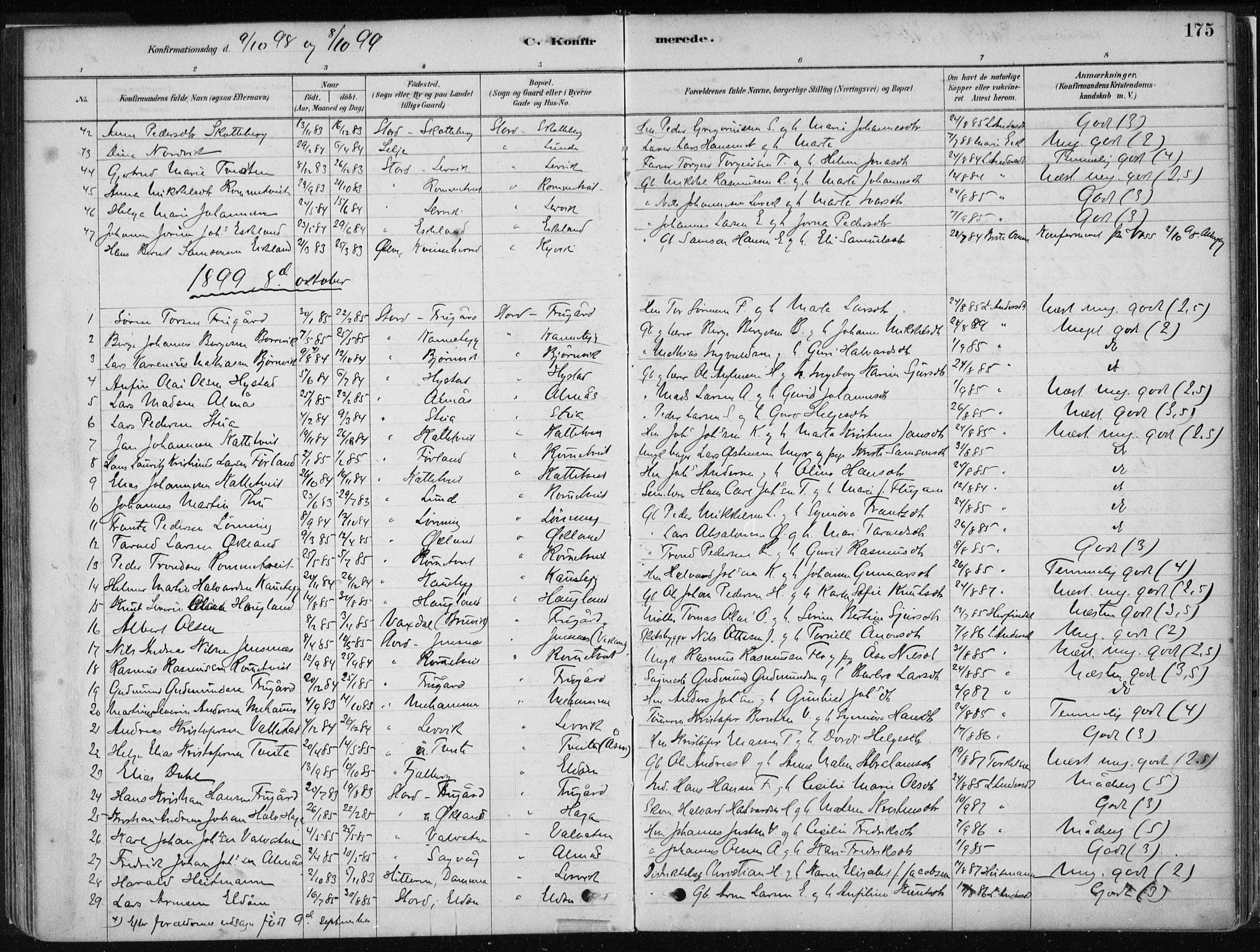 Stord sokneprestembete, SAB/A-78201/H/Haa: Parish register (official) no. B 2, 1878-1913, p. 175