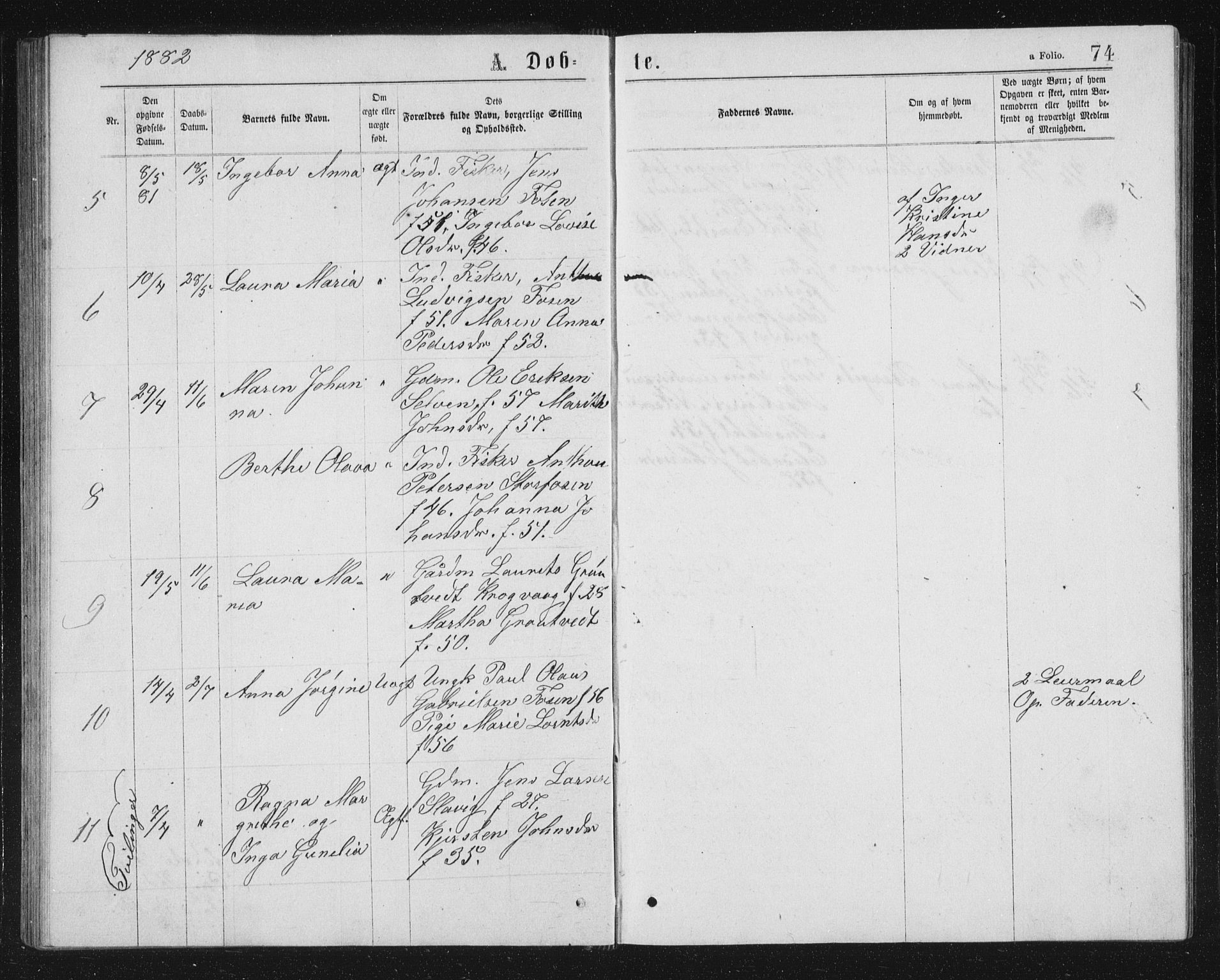 Ministerialprotokoller, klokkerbøker og fødselsregistre - Sør-Trøndelag, SAT/A-1456/662/L0756: Parish register (copy) no. 662C01, 1869-1891, p. 74