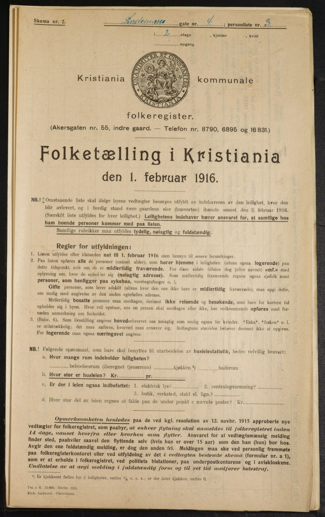 OBA, Municipal Census 1916 for Kristiania, 1916, p. 58921