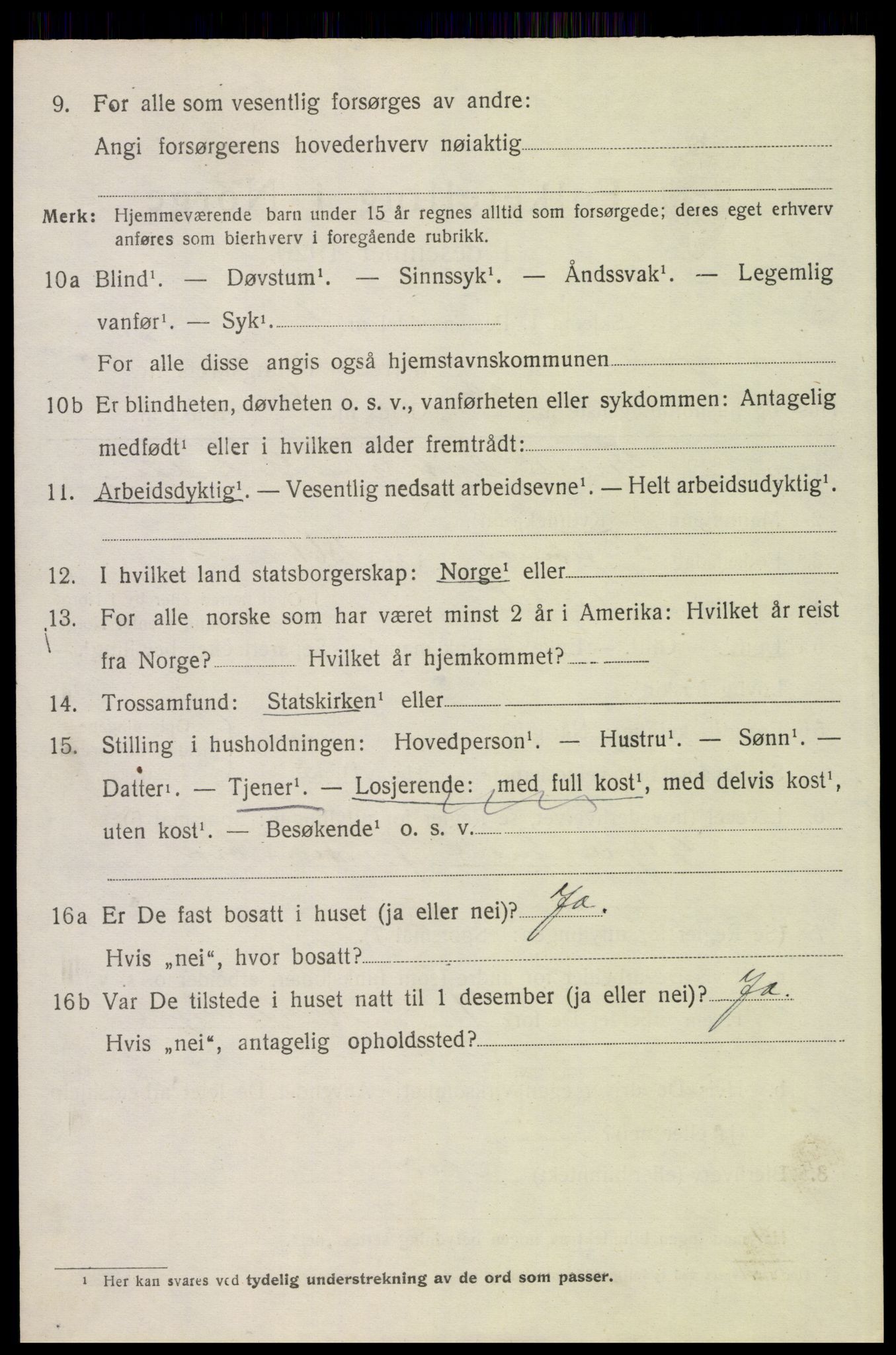 SAH, 1920 census for Trysil, 1920, p. 15966