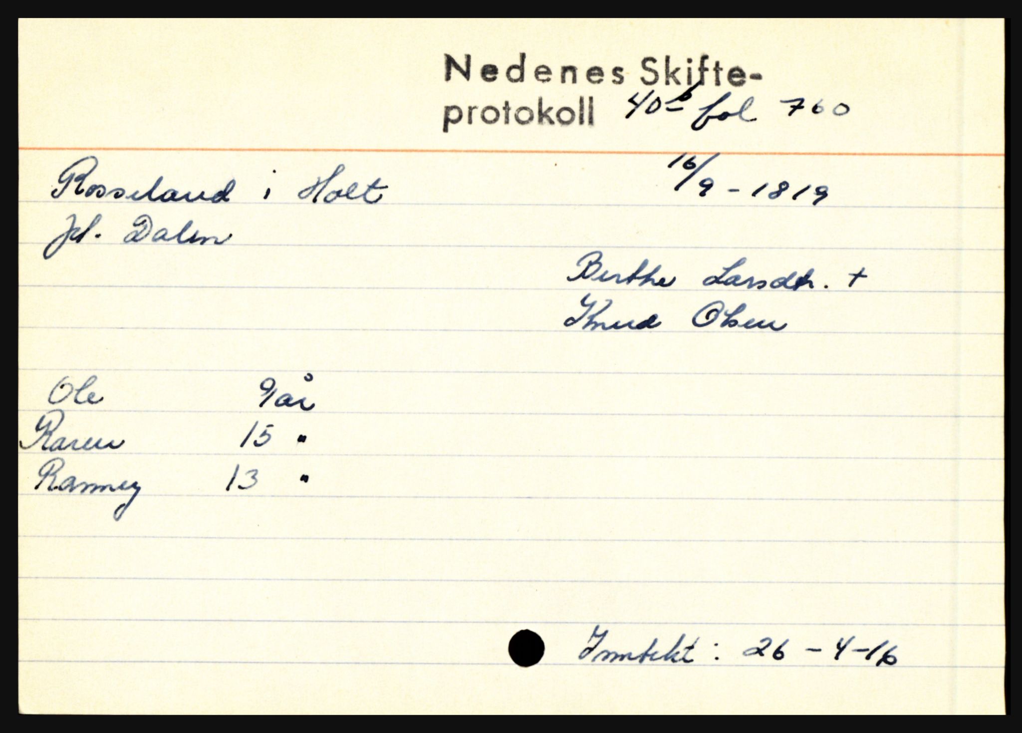 Nedenes sorenskriveri før 1824, AV/SAK-1221-0007/H, p. 24427