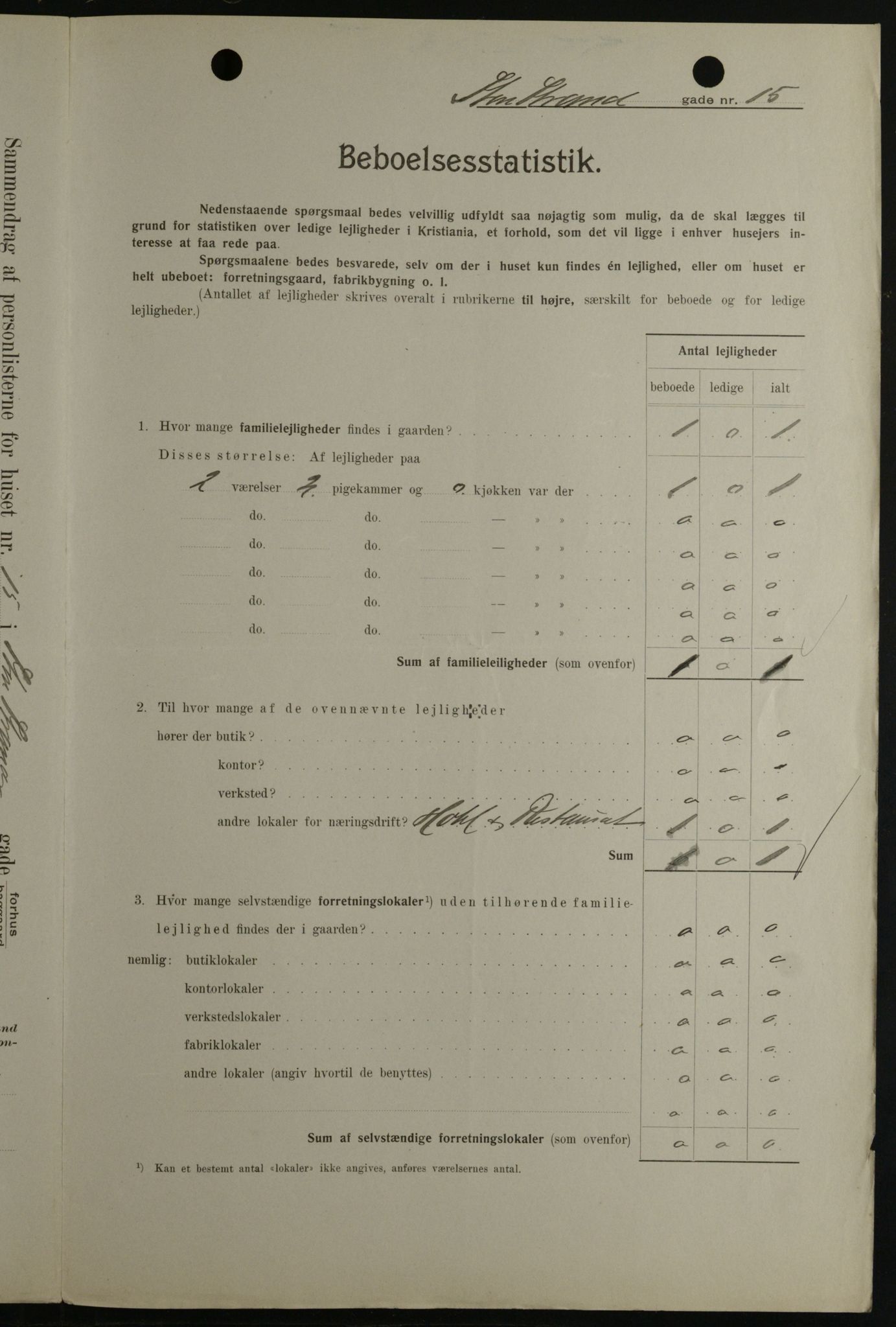 OBA, Municipal Census 1908 for Kristiania, 1908, p. 92454