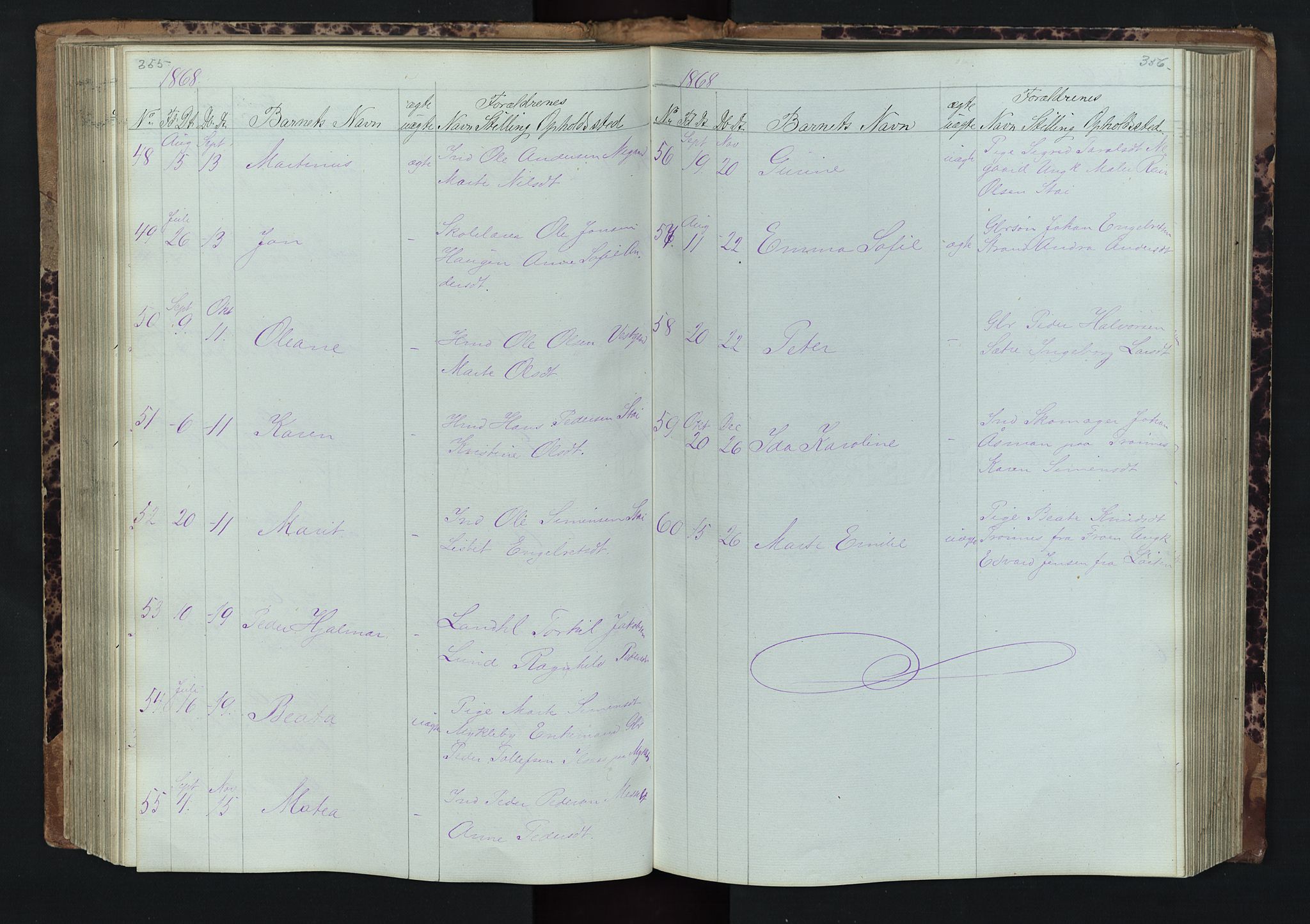 Stor-Elvdal prestekontor, SAH/PREST-052/H/Ha/Hab/L0001: Parish register (copy) no. 1 /1, 1860-1894, p. 355-356
