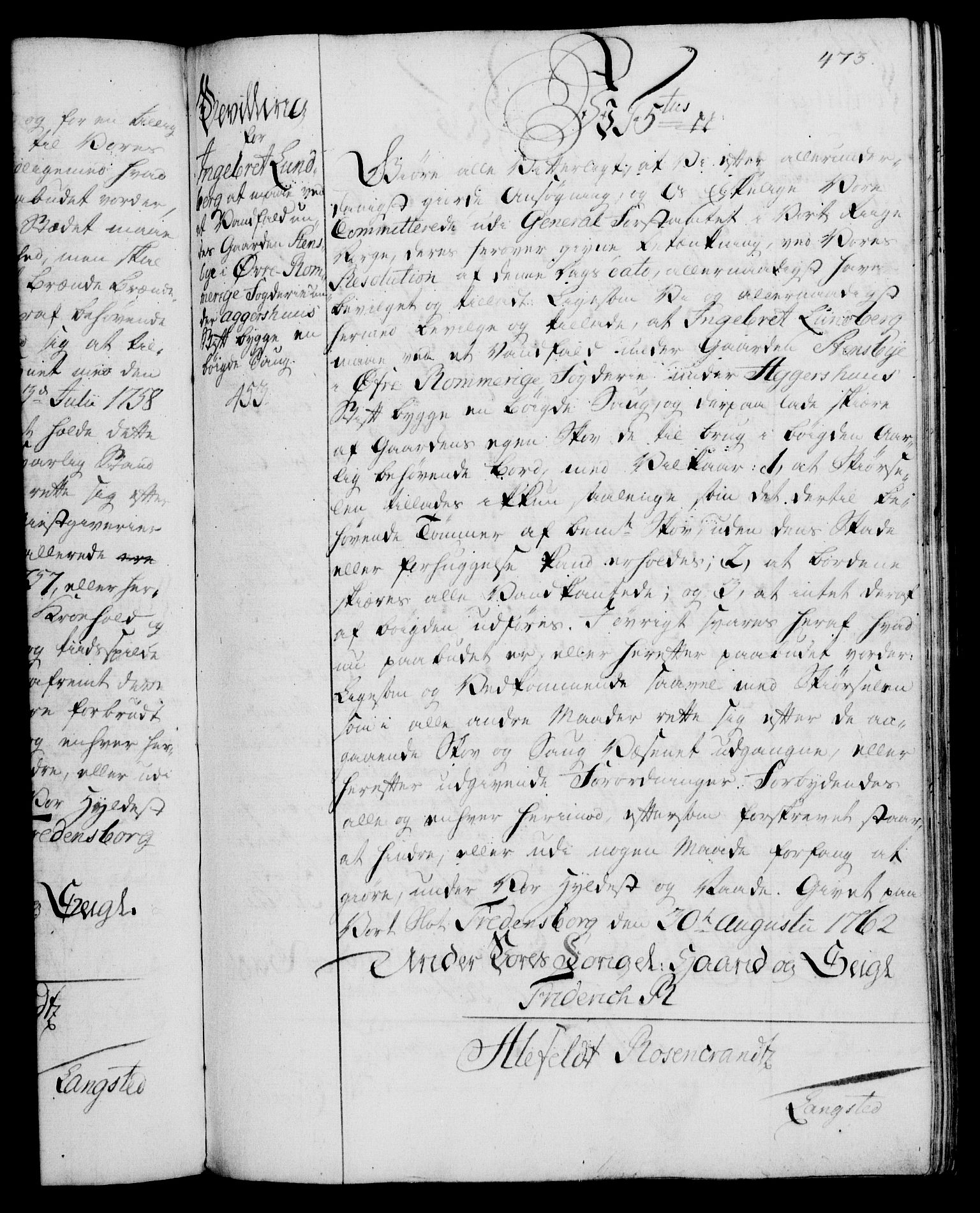 Rentekammeret, Kammerkanselliet, AV/RA-EA-3111/G/Gg/Gga/L0007: Norsk ekspedisjonsprotokoll med register (merket RK 53.7), 1759-1768, p. 473