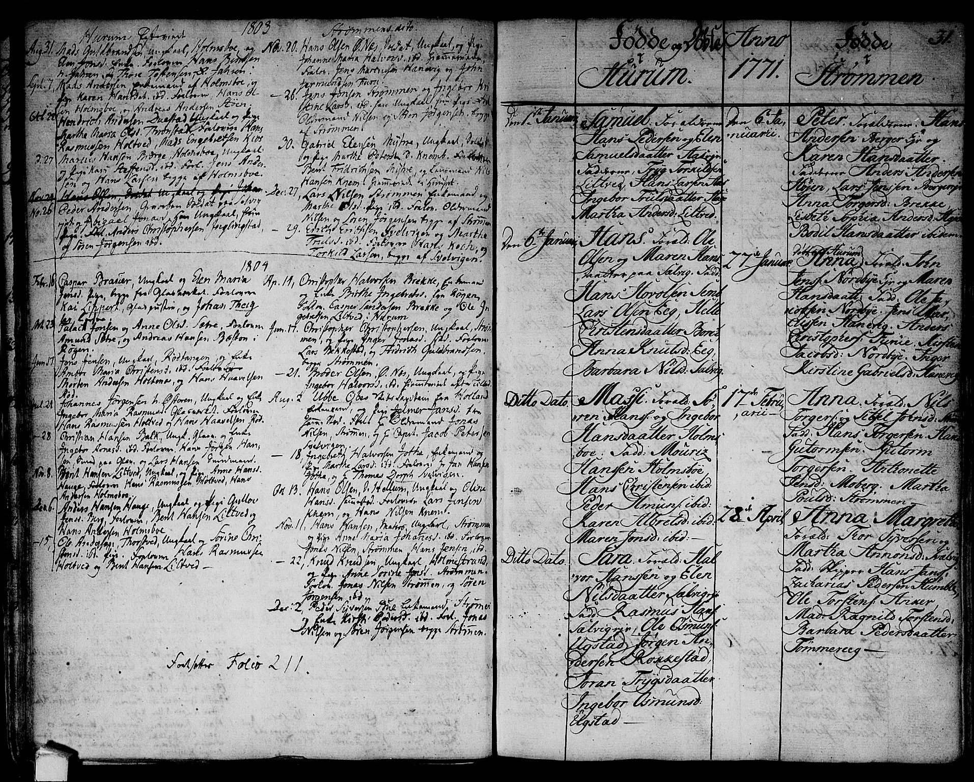 Hurum kirkebøker, SAKO/A-229/F/Fa/L0007: Parish register (official) no. 7, 1771-1810, p. 31