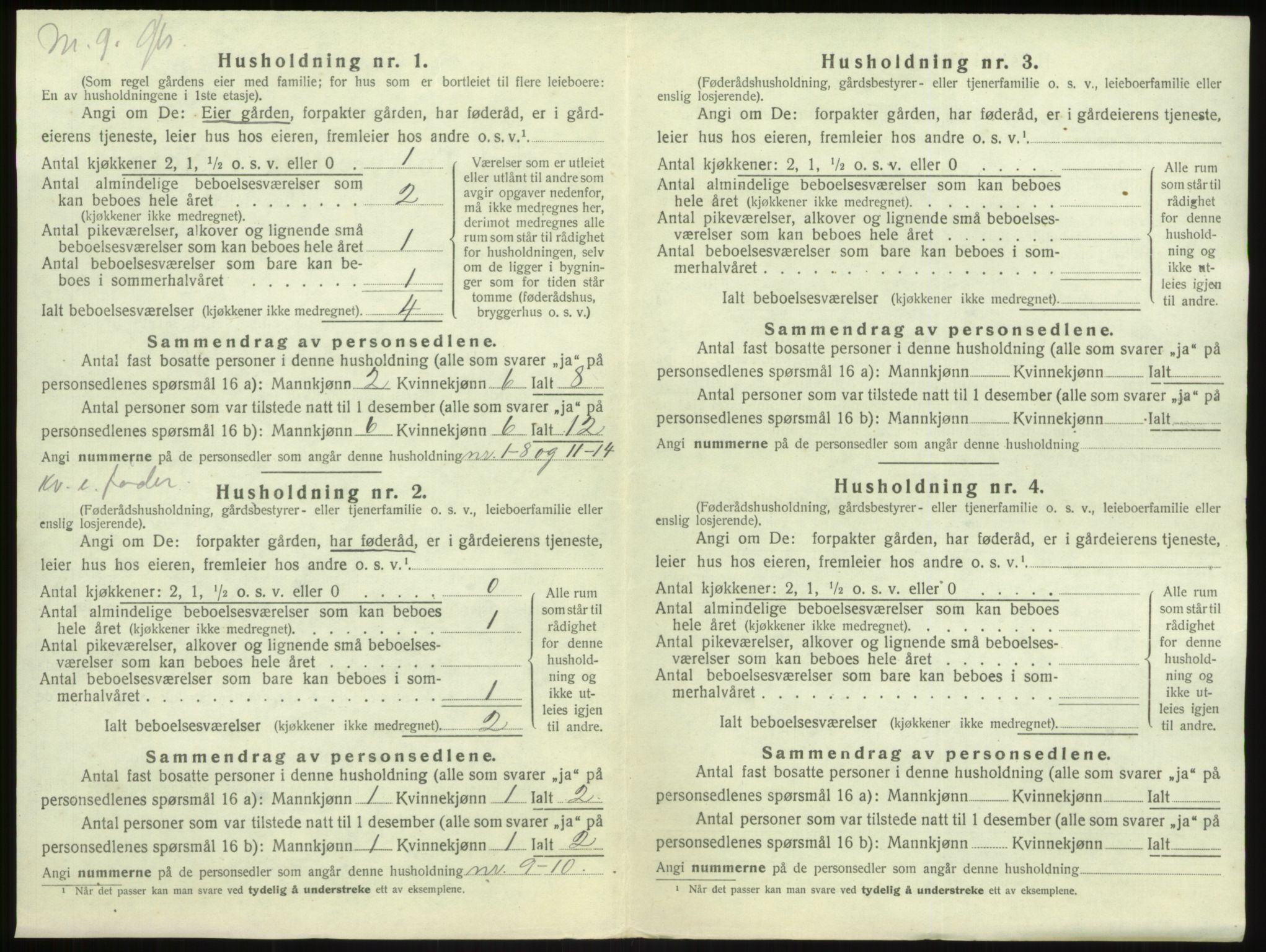 SAB, 1920 census for Vik, 1920, p. 896