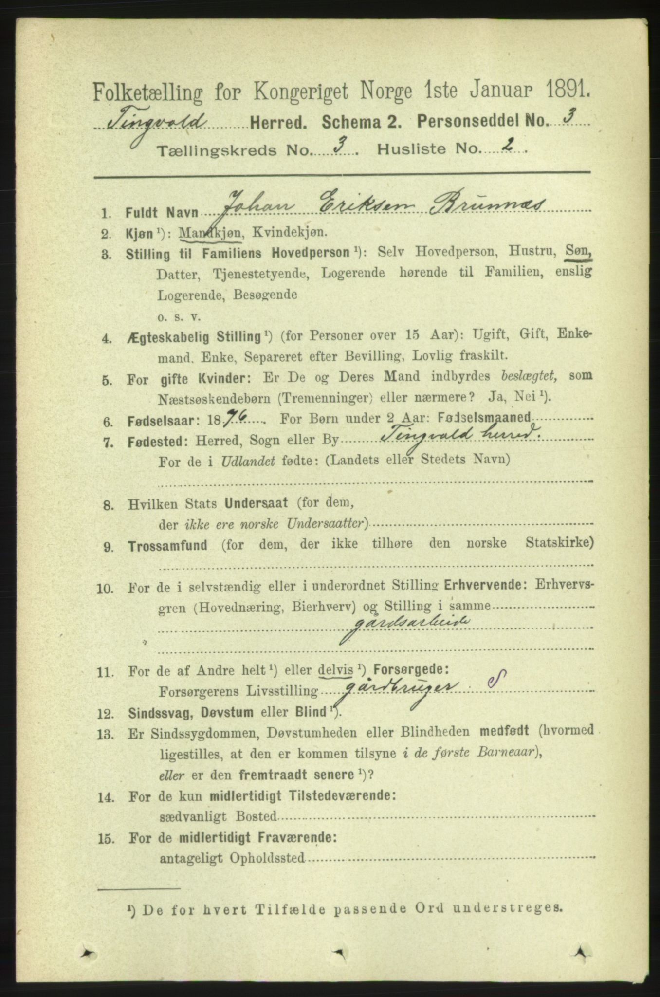 RA, 1891 census for 1560 Tingvoll, 1891, p. 1003