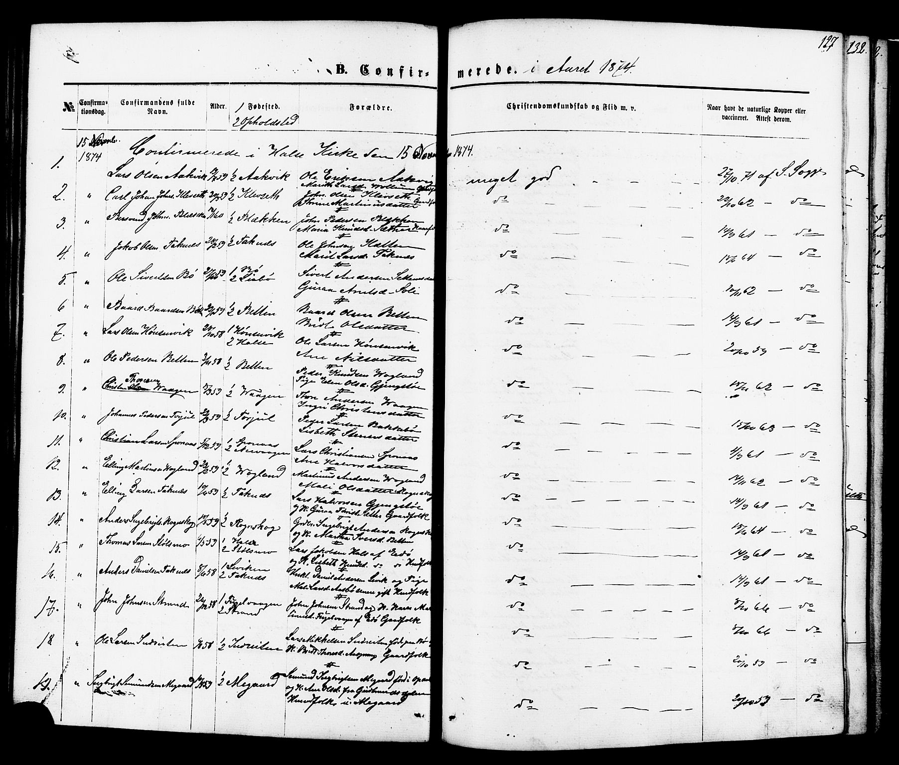 Ministerialprotokoller, klokkerbøker og fødselsregistre - Møre og Romsdal, AV/SAT-A-1454/576/L0884: Parish register (official) no. 576A02, 1865-1879, p. 127