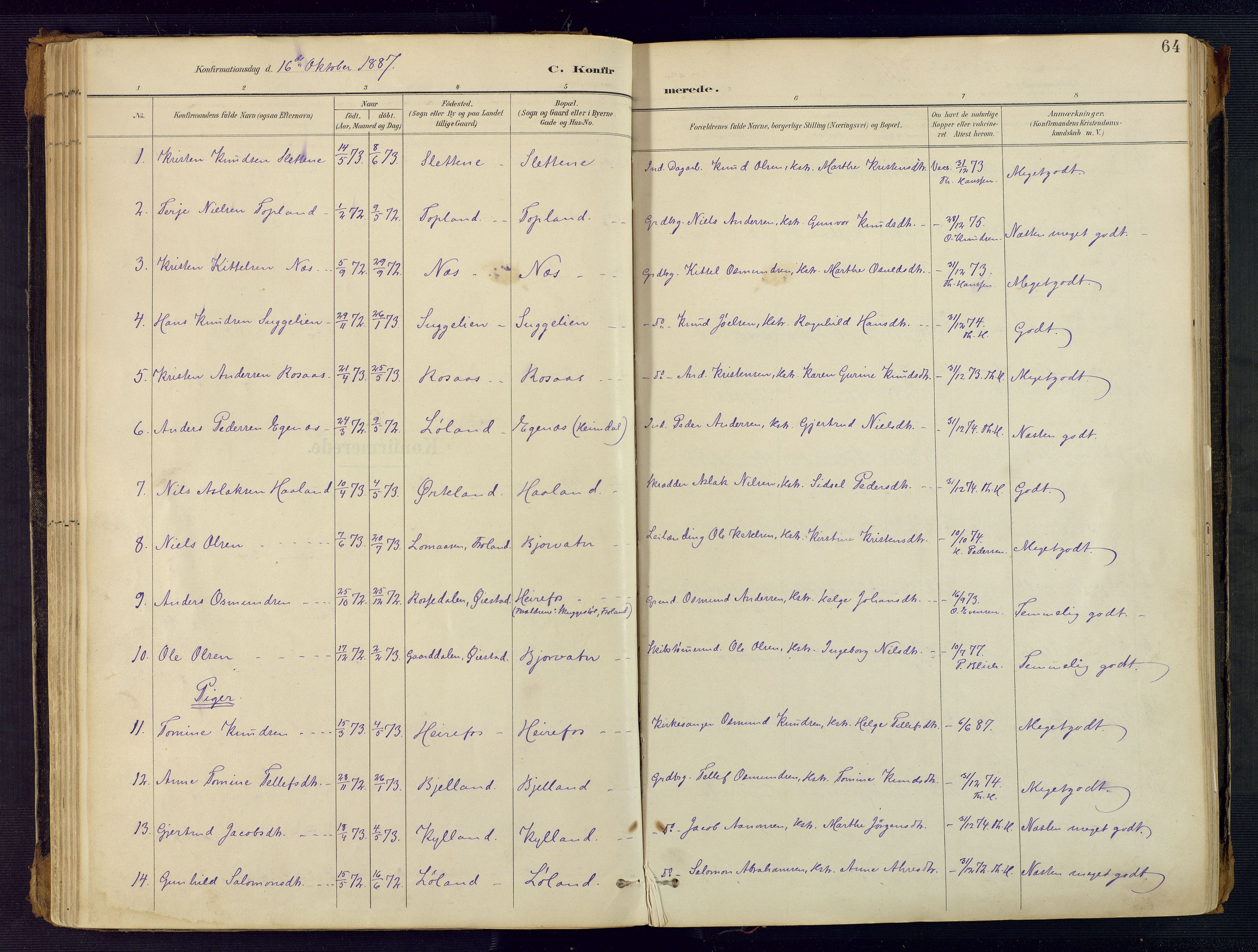 Herefoss sokneprestkontor, AV/SAK-1111-0019/F/Fa/Faa/L0003: Parish register (official) no. A 3, 1887-1930, p. 64