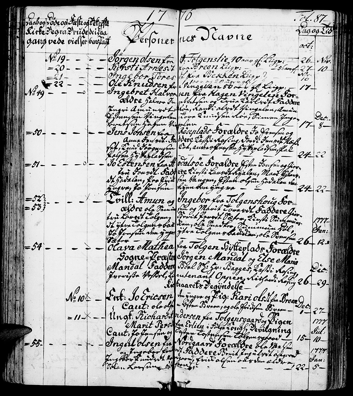 Tolga prestekontor, SAH/PREST-062/K/L0002: Parish register (official) no. 2, 1768-1786, p. 87