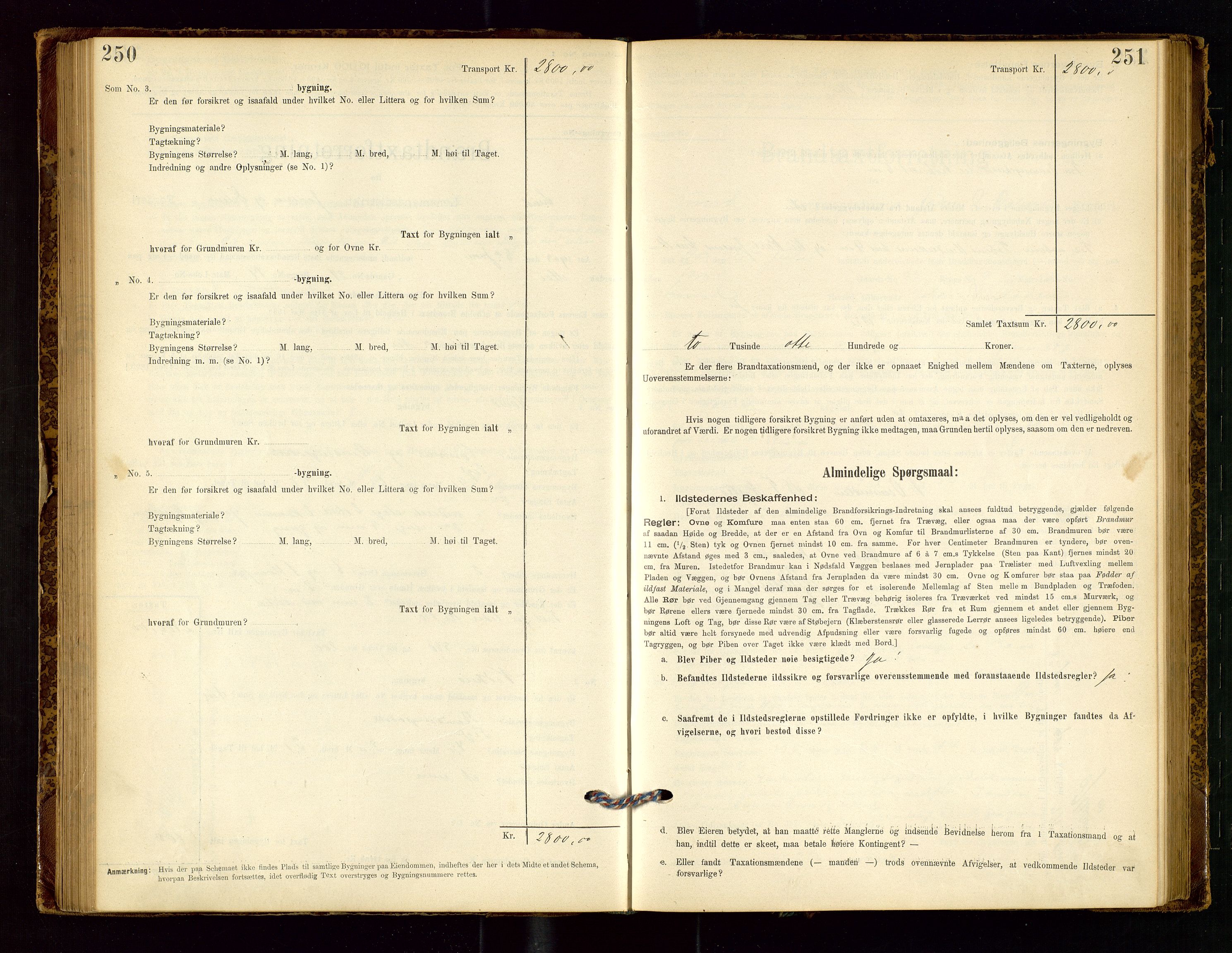 Lund lensmannskontor, AV/SAST-A-100303/Gob/L0001: "Brandtakstprotokol", 1894-1907, p. 250-251