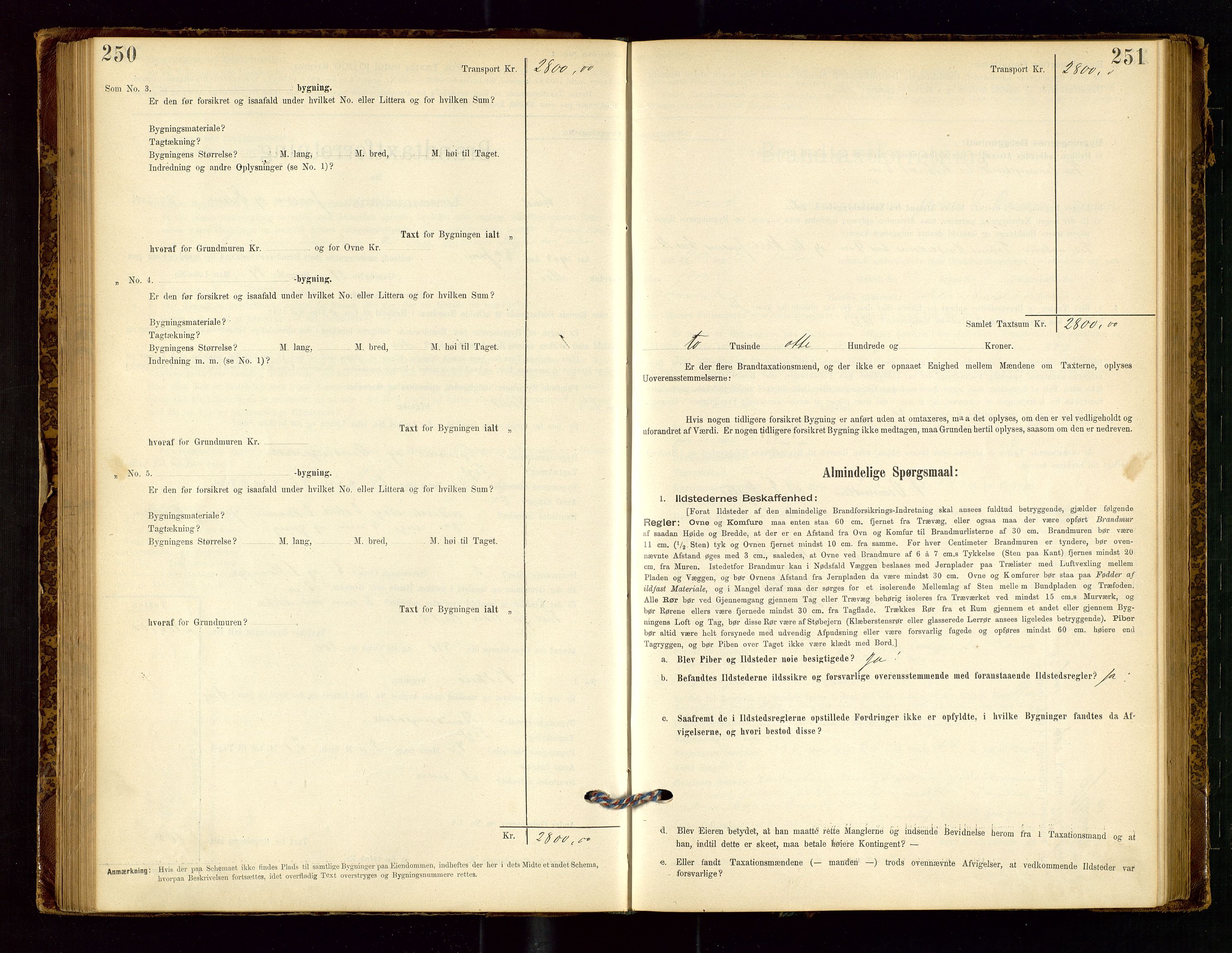 Lund lensmannskontor, SAST/A-100303/Gob/L0001: "Brandtakstprotokol", 1894-1907, p. 250-251