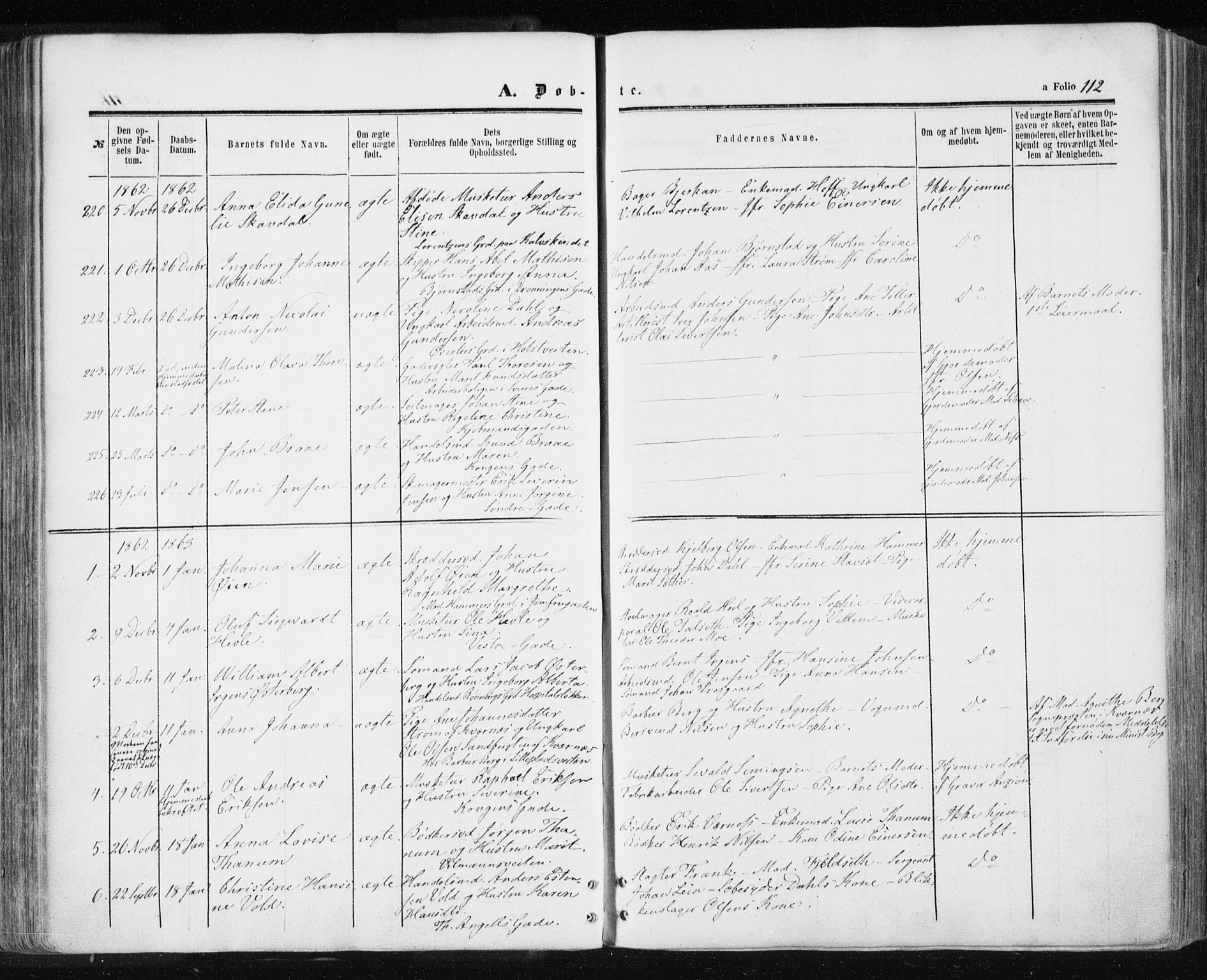 Ministerialprotokoller, klokkerbøker og fødselsregistre - Sør-Trøndelag, SAT/A-1456/601/L0053: Parish register (official) no. 601A21, 1857-1865, p. 112