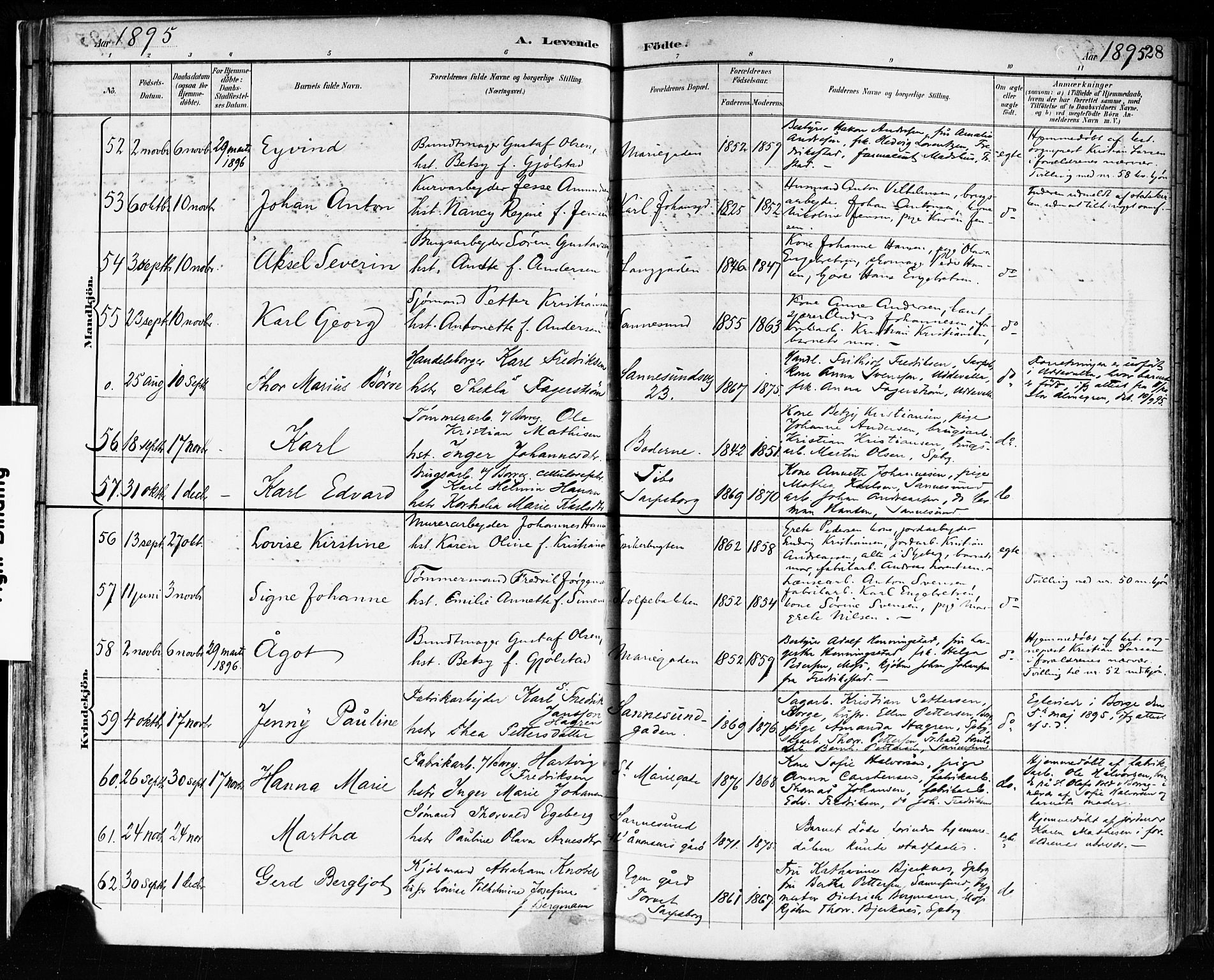 Sarpsborg prestekontor Kirkebøker, SAO/A-2006/F/Fa/L0004: Parish register (official) no. 4, 1892-1899, p. 28