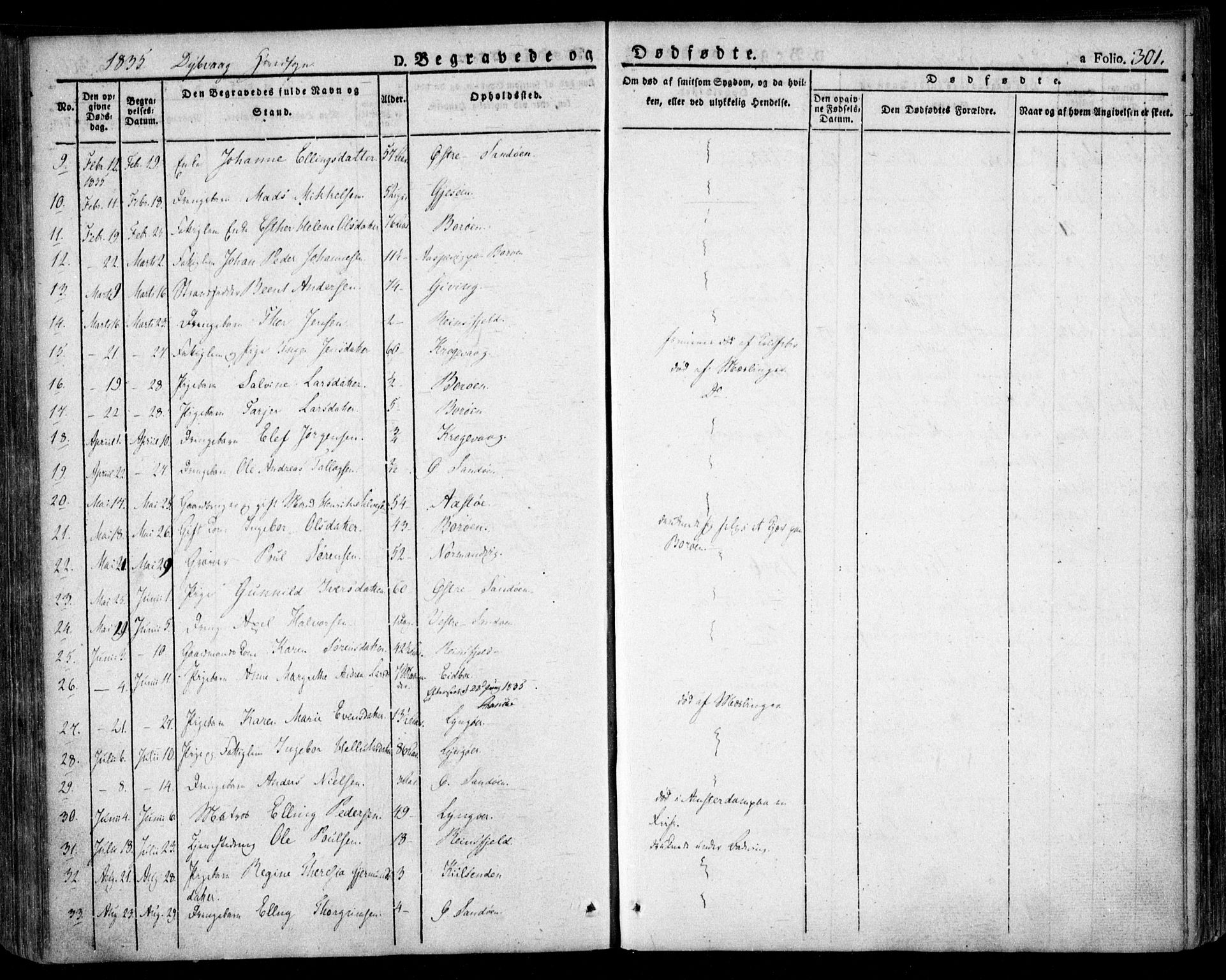 Dypvåg sokneprestkontor, SAK/1111-0007/F/Fa/Faa/L0004: Parish register (official) no. A 4, 1824-1840, p. 301