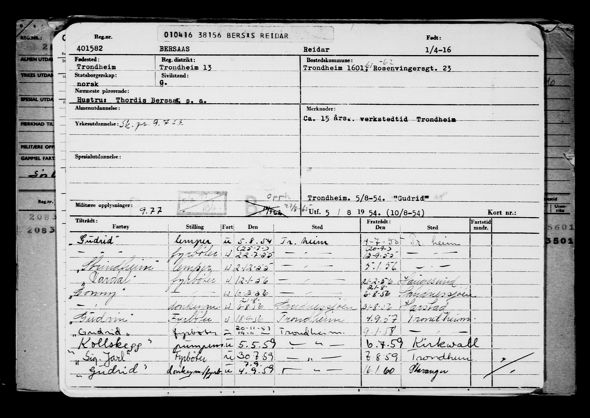 Direktoratet for sjømenn, AV/RA-S-3545/G/Gb/L0138: Hovedkort, 1916, p. 1
