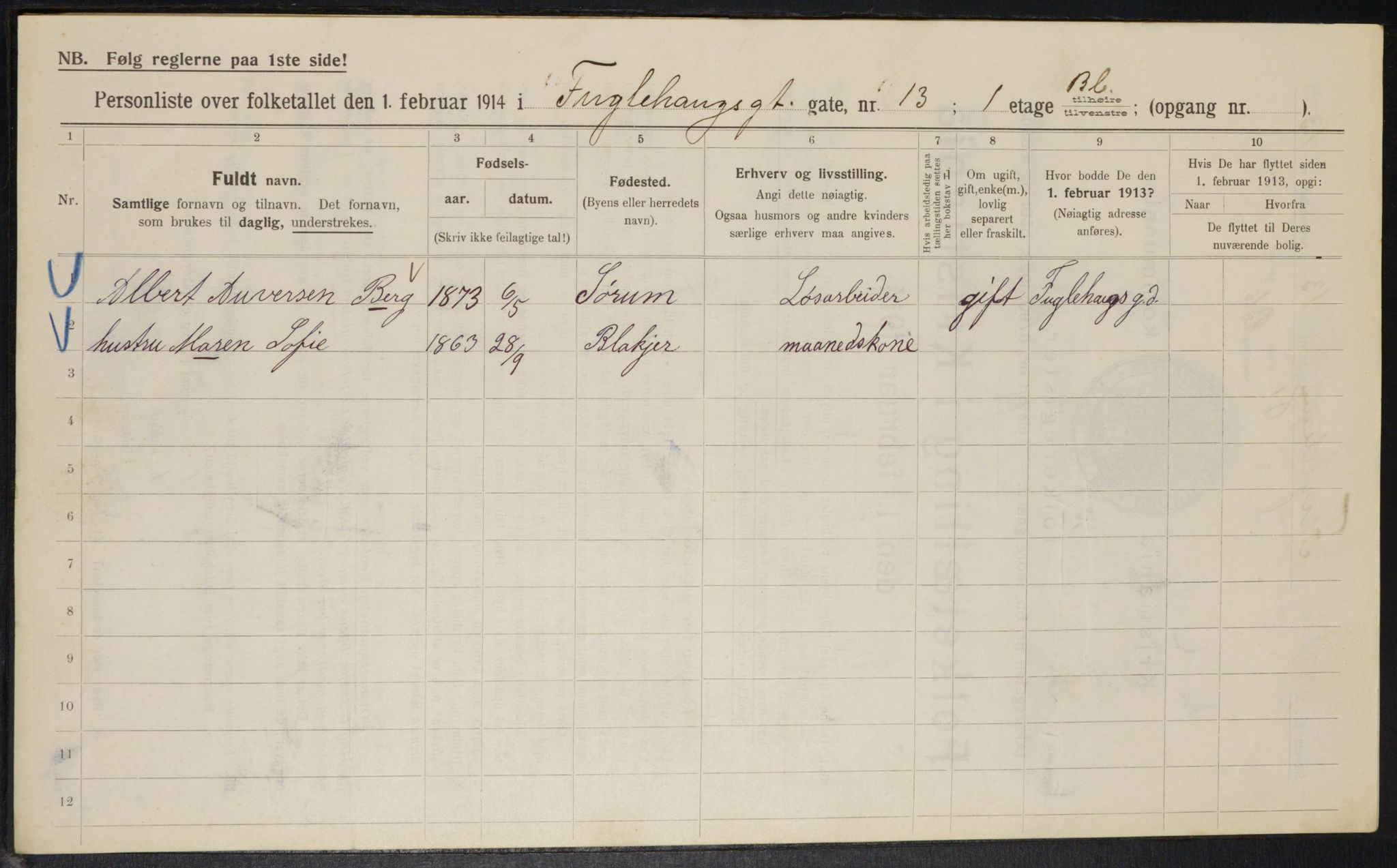 OBA, Municipal Census 1914 for Kristiania, 1914, p. 28661